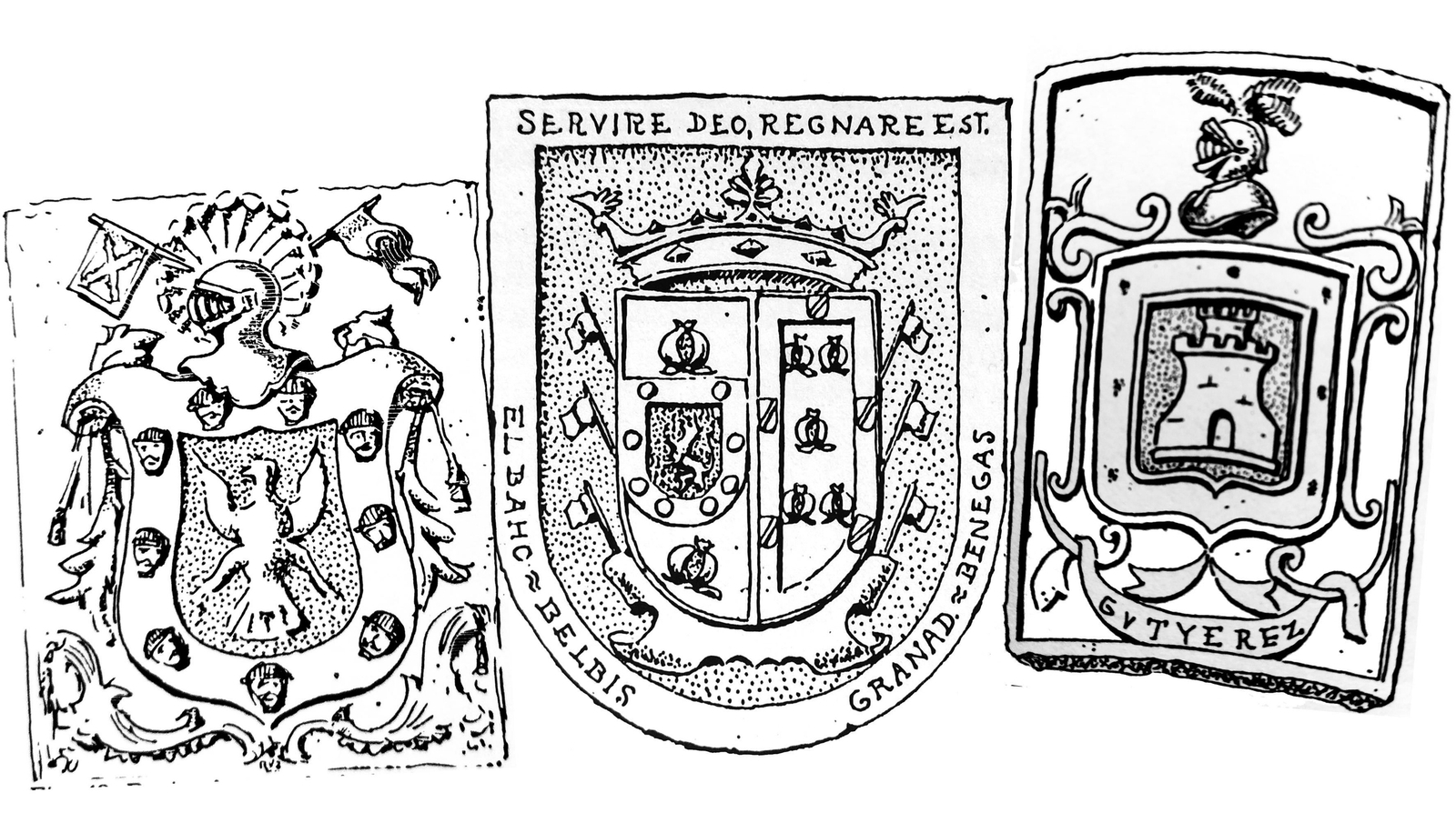 Ilustraciones de escudos con representación árabe