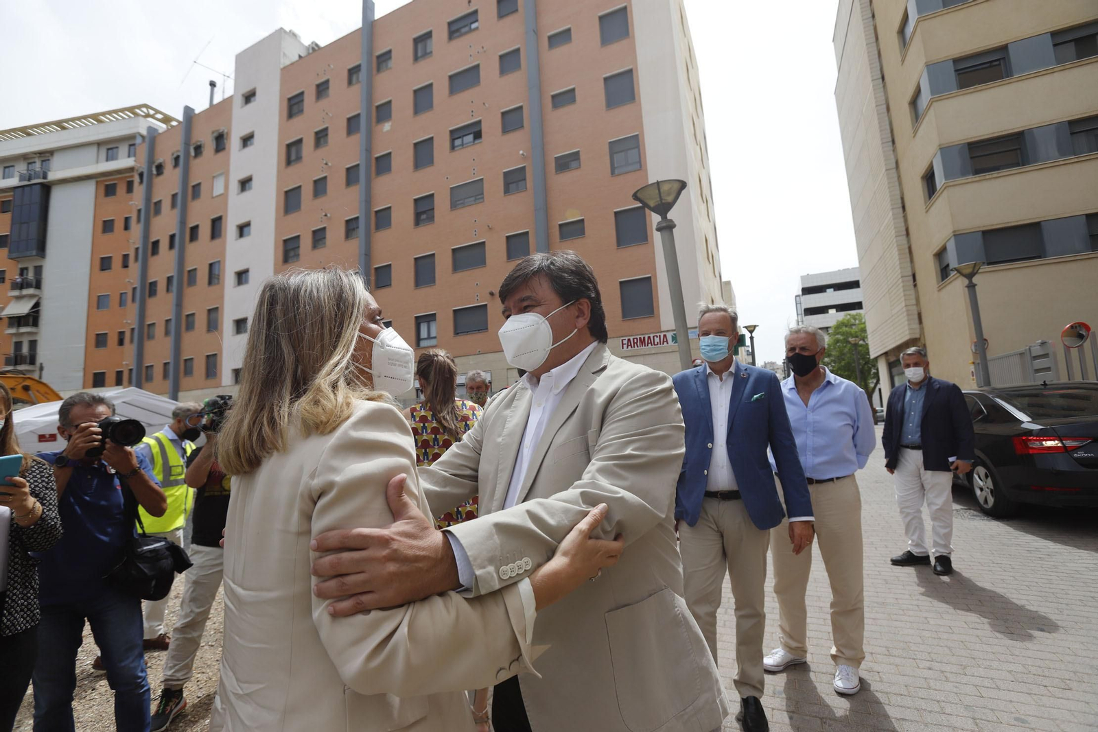 Imágenes del inicio de las obras de construcción de 48 viviendas protegidas en Huelva