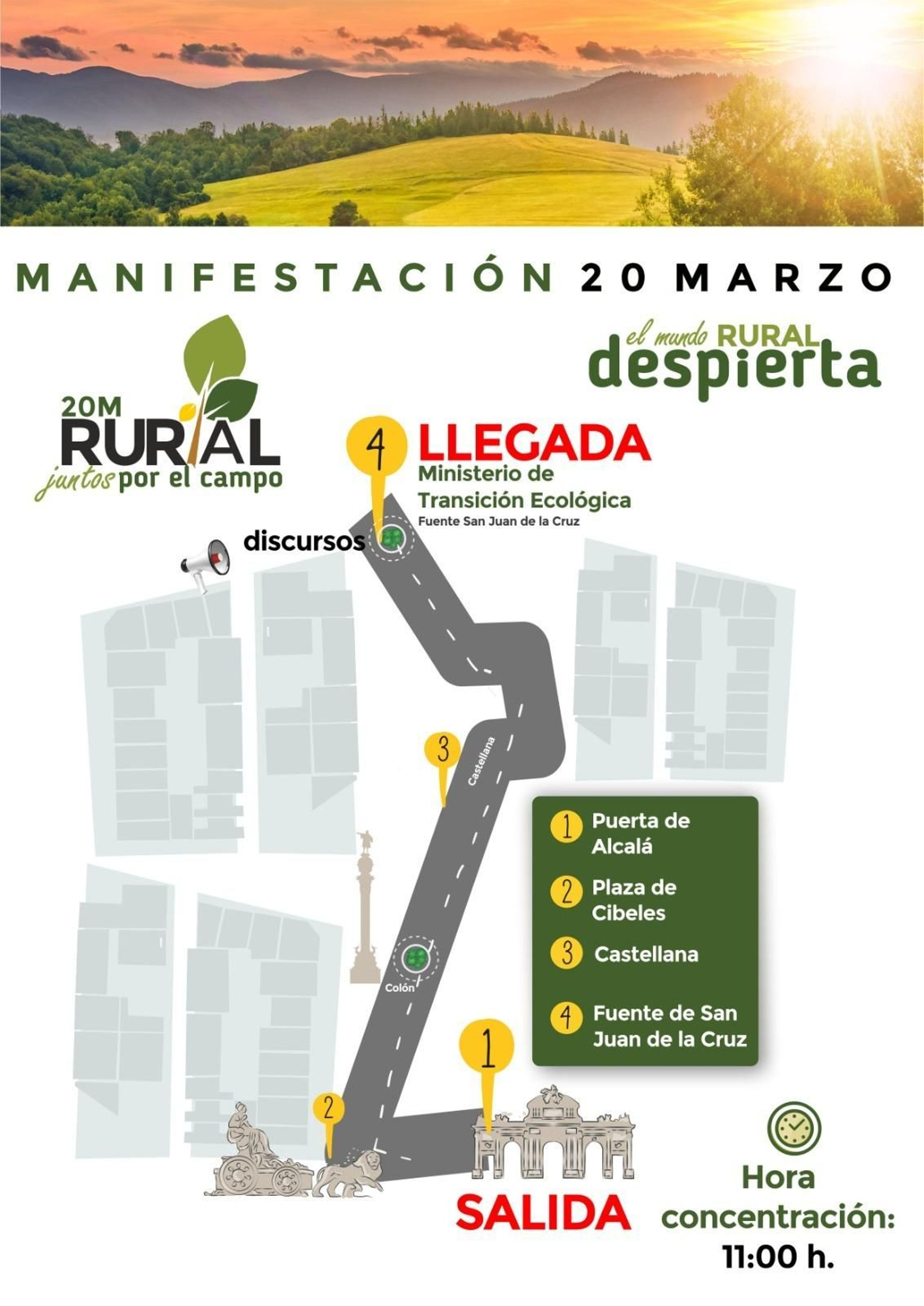 Cartel de la convocatoria de manifestación del sector agrícola el 20 de marzo en Madrid. Cartel de la convocatoria de manifestación del sector agrícola el 20 de marzo en Madrid.