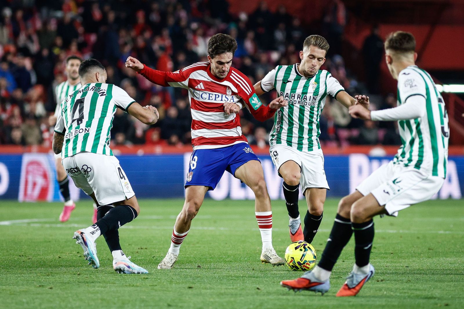 Pedro Alemañ en el duelo ante el Córdoba en Los Cármenes.
