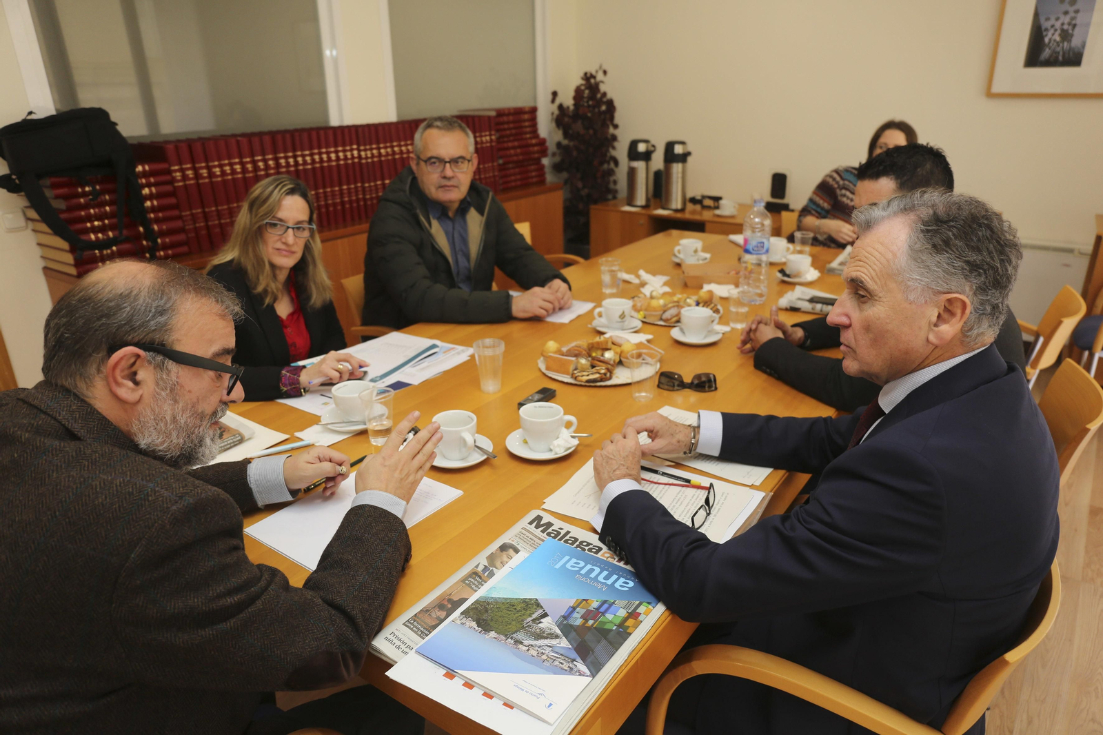Paulino Plata, Susana Gutiérrez, Antonio Poveda y Juan Carlos Cilveti, en el desayuno informativo de ‘Málaga Hoy’ sobre la actividad portuaria en Málaga.