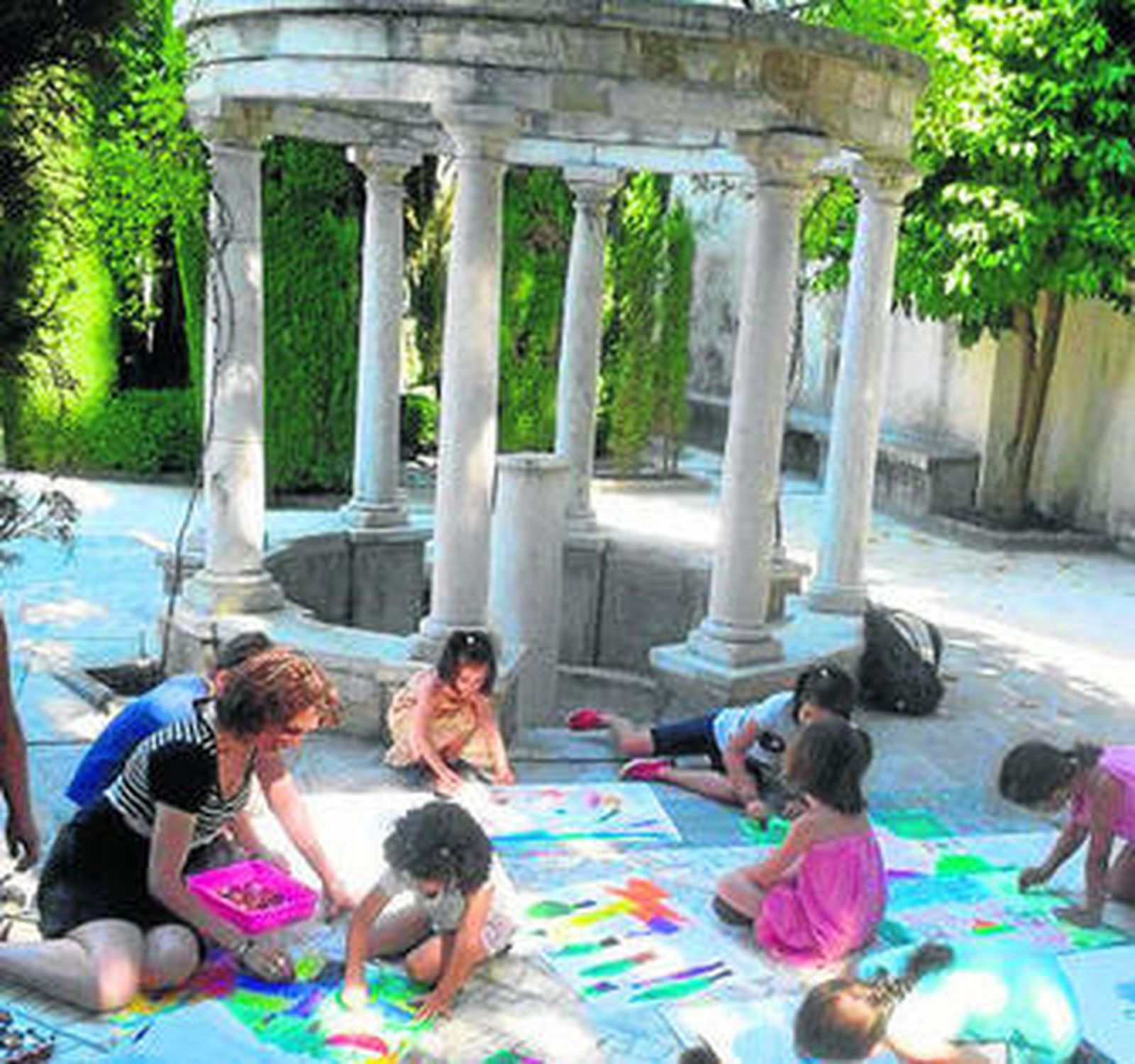 Los artistas, ayer, en la Fundación.