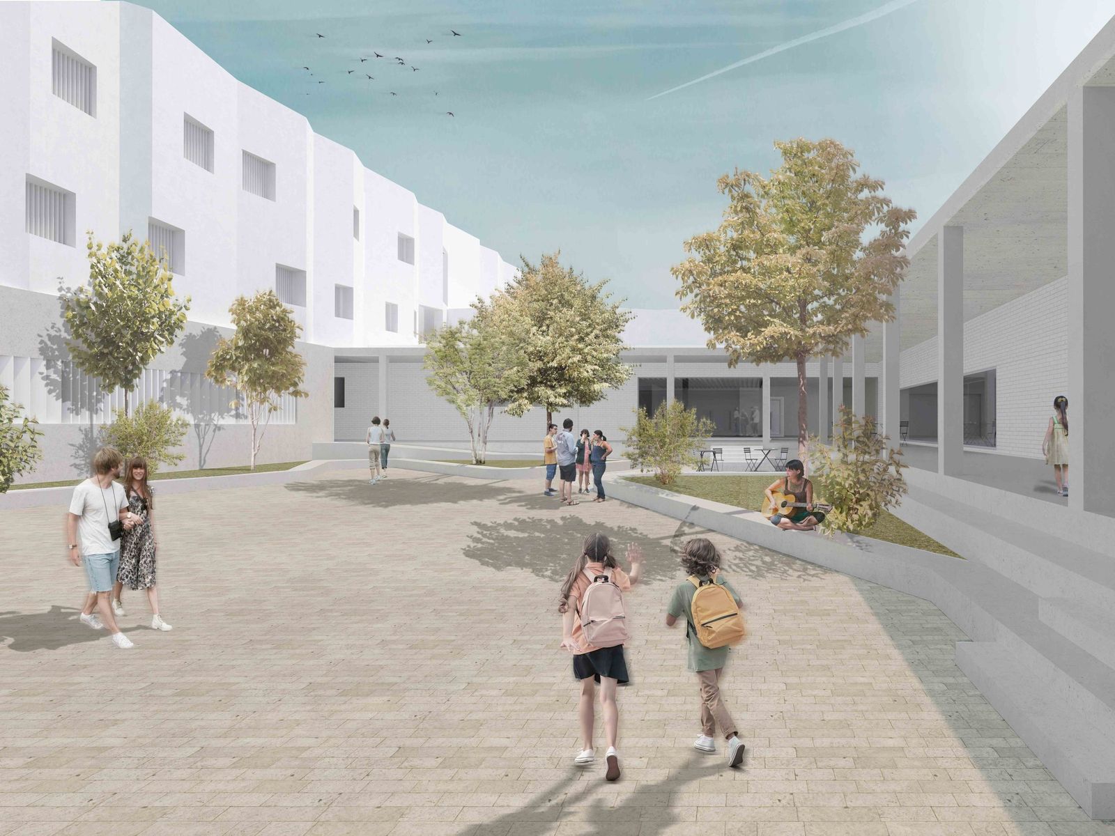 Patio interior del Conservatorio Paco de Lucía de Algeciras.