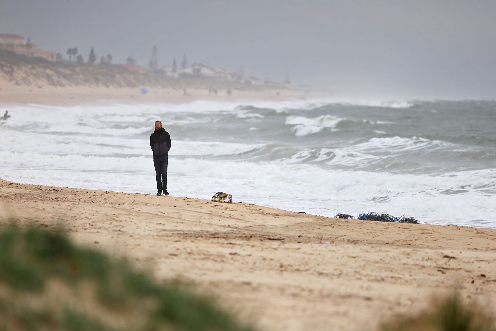 Las fotografías del primer día del años en las playas de Huelva