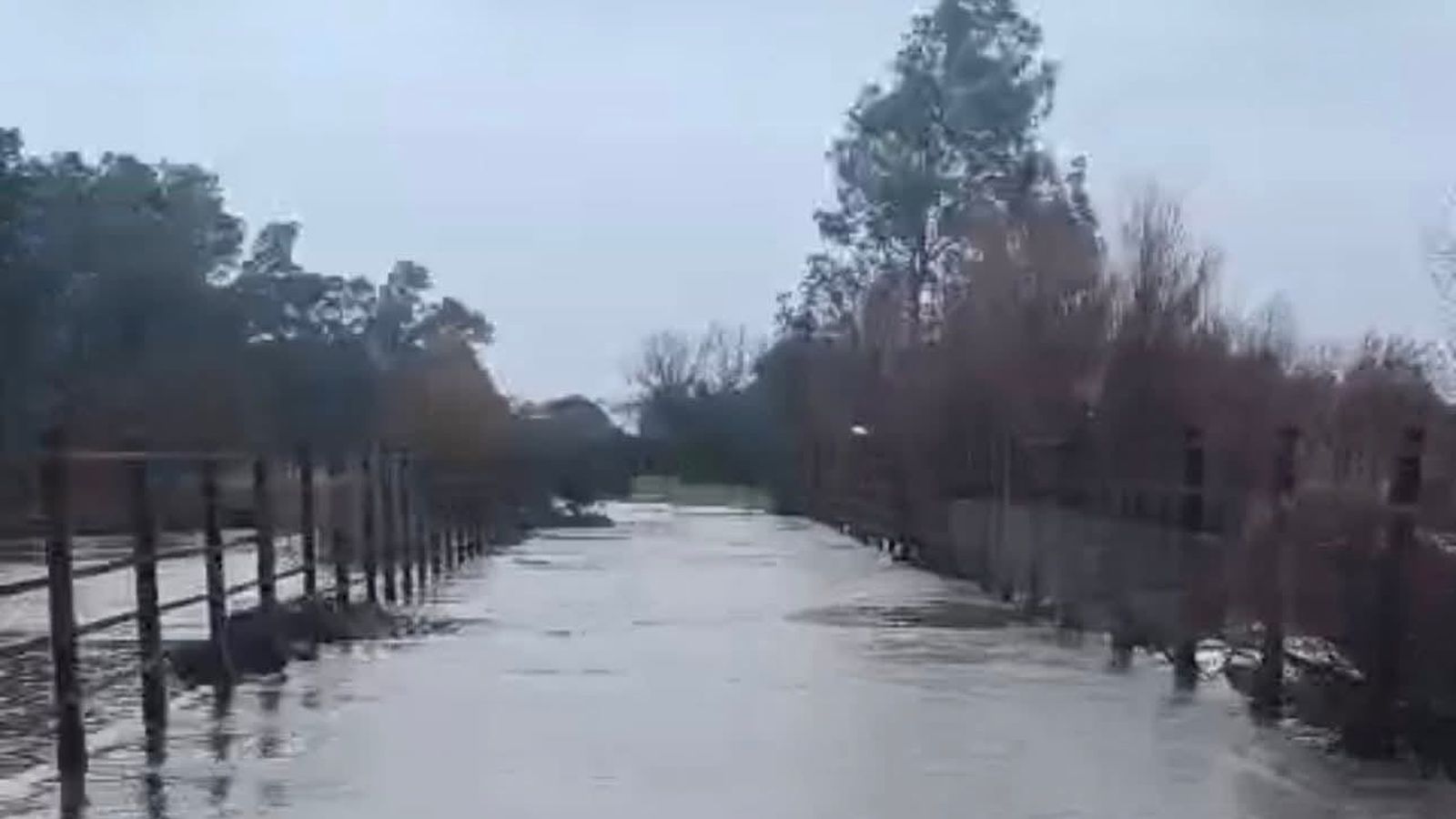 Las calles de El Rocío, anegadas.