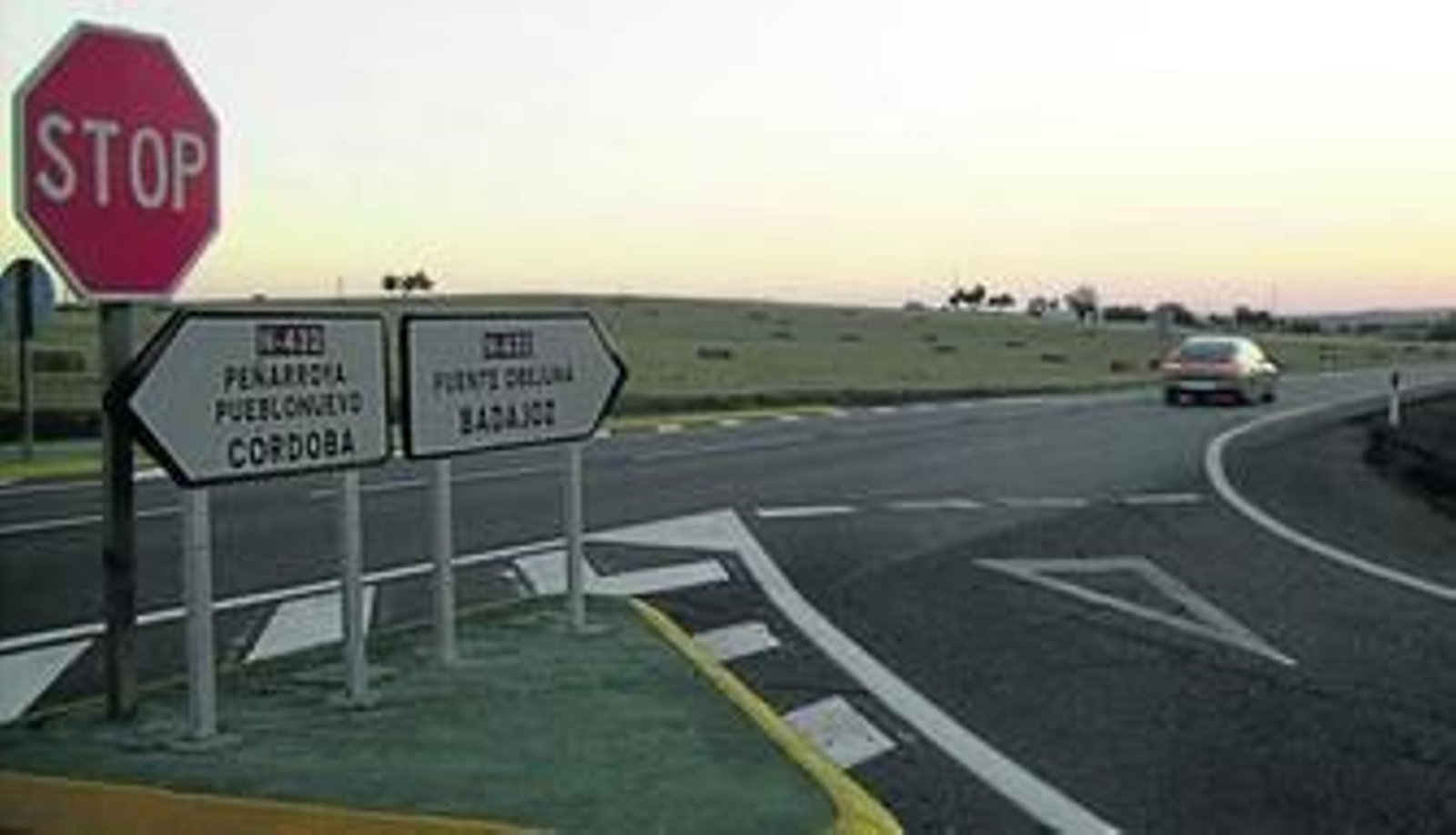 Tramo de la N-432 que conduce a la localidad de Fuente Obejuna.