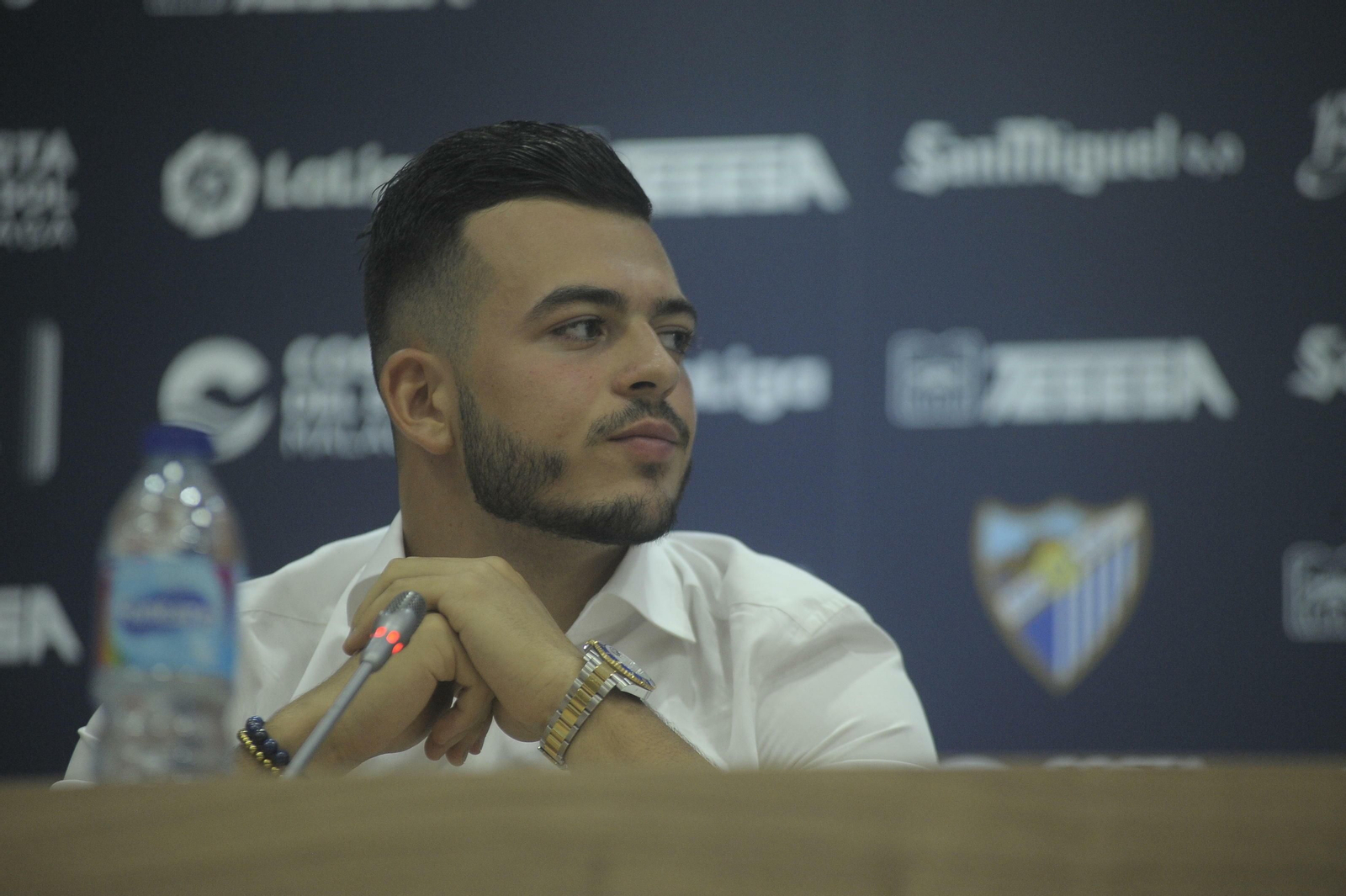 Lorenzo durante su presentación en La Rosaleda.
