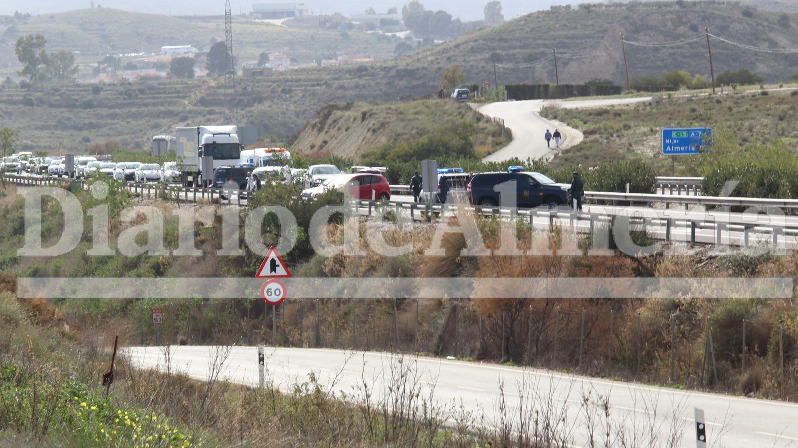 Se produjeron retenciones de tráfico por el dispositivo en Los Gallardos.
