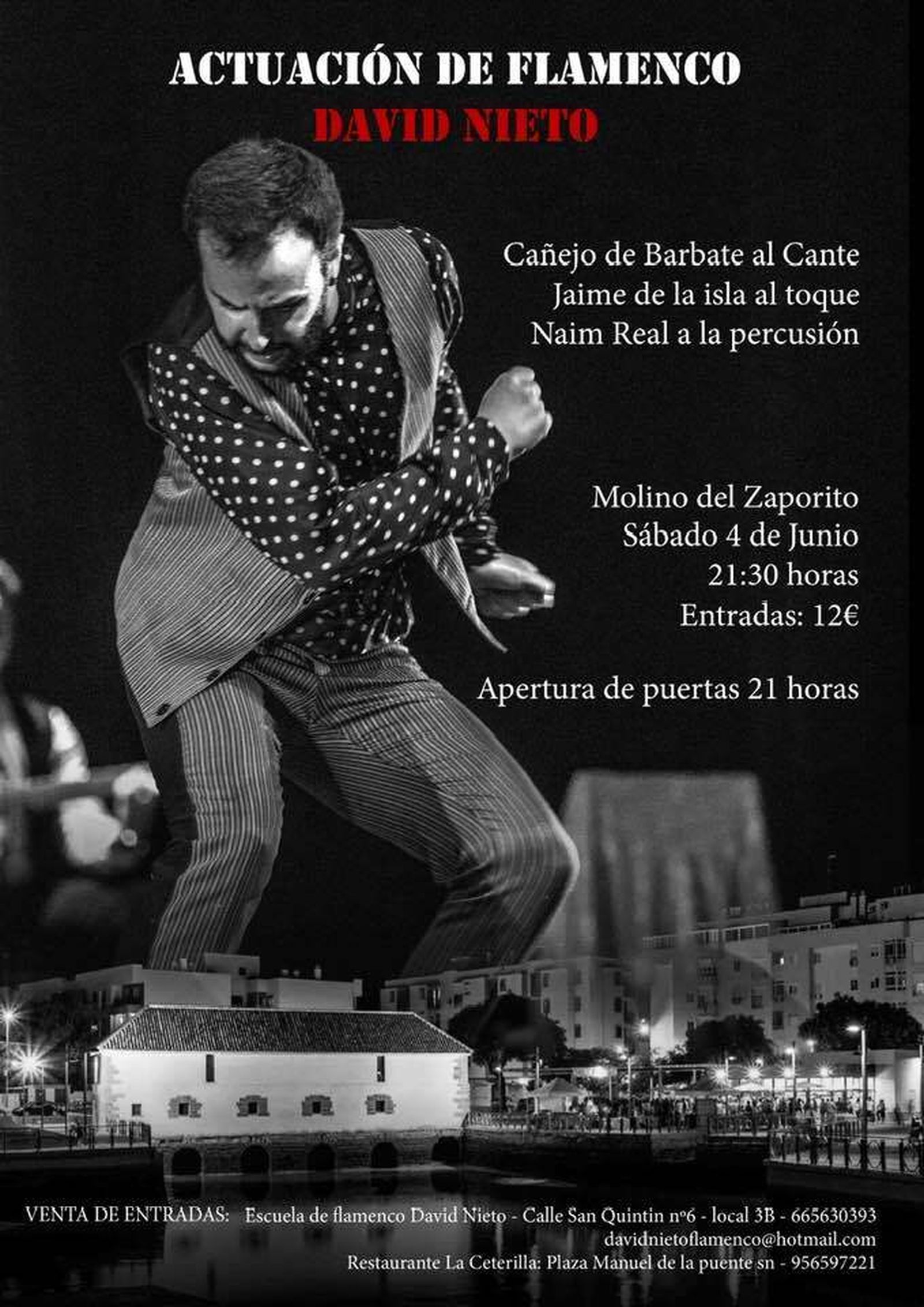 Actuación de David Nieto en el Molino del Zaporito.