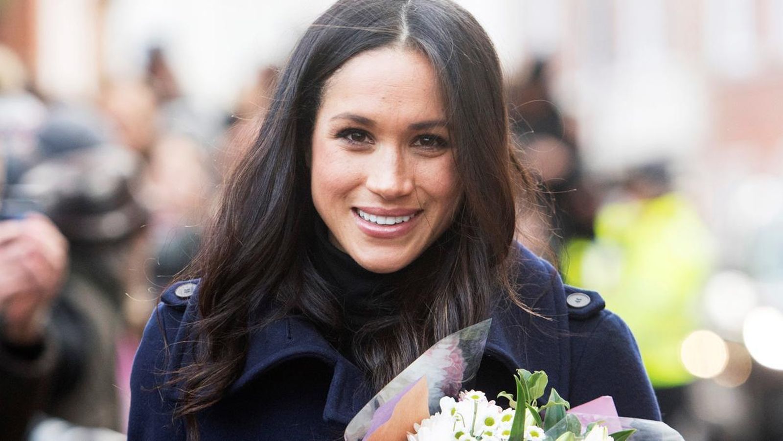 Primer plano de la duquesa de Sussex, en un acto público.