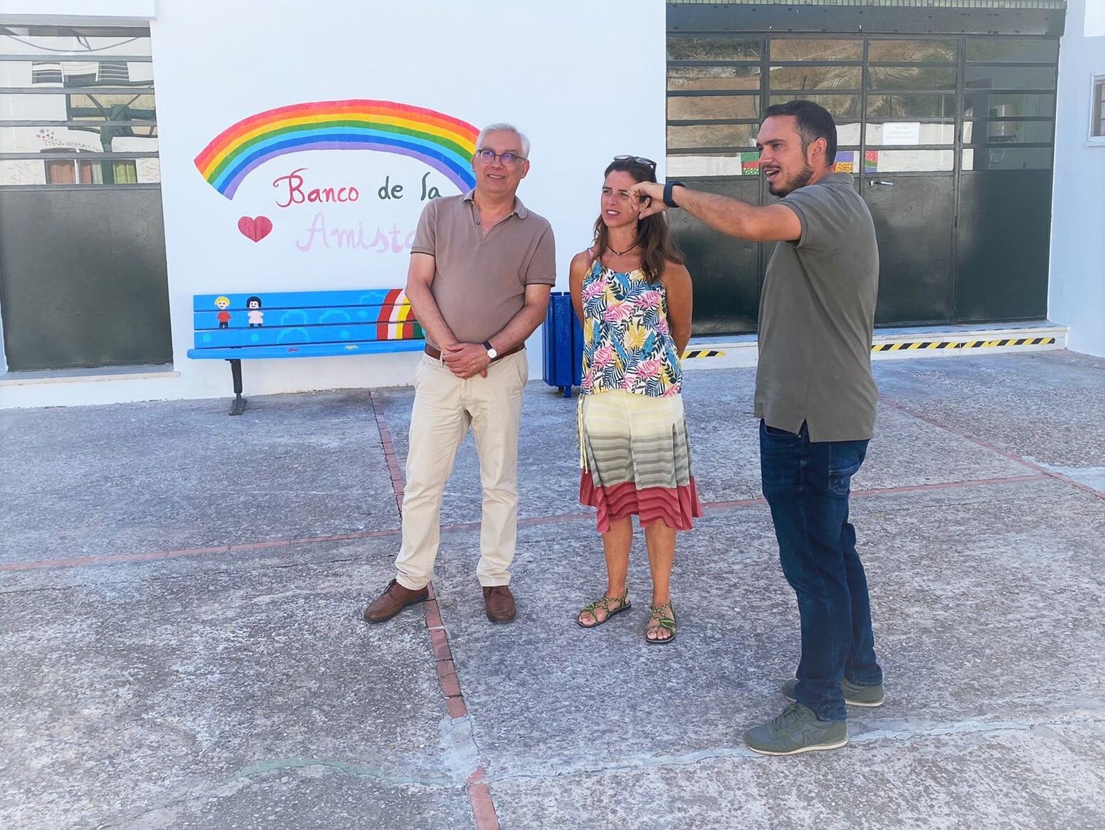 Jesús Alba y Juan Antonio Cabello, en el CEIP La Ina.