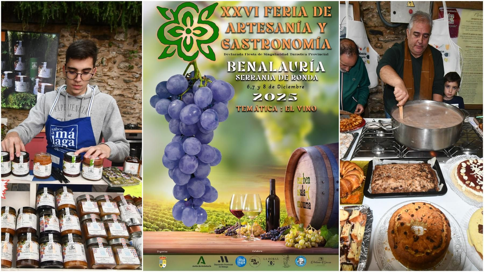 El cartel de esta edición y algunos artesanos gastronómicos de la pasada.