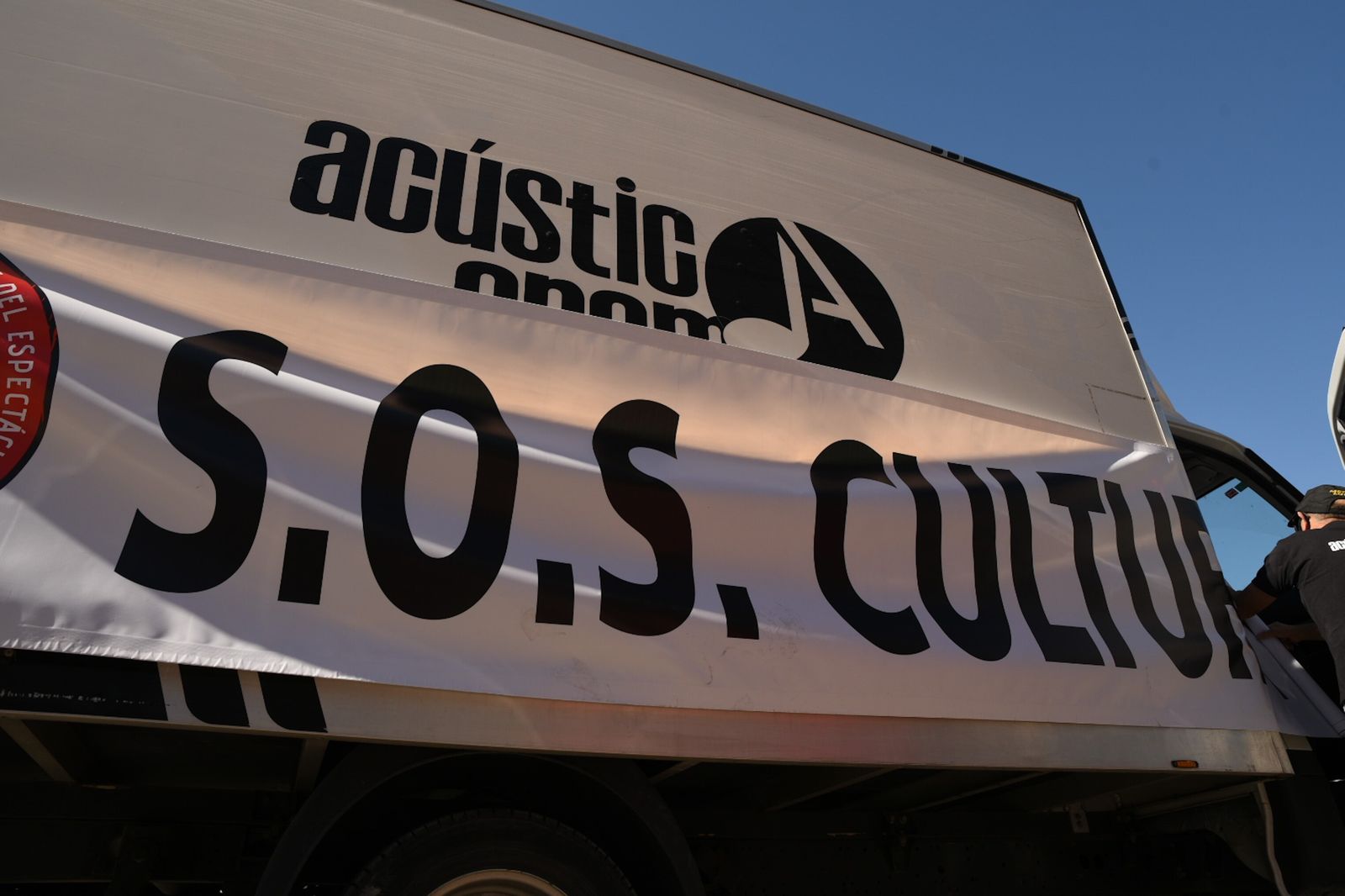 Una de las pancartas de la manifestación por la cultura.