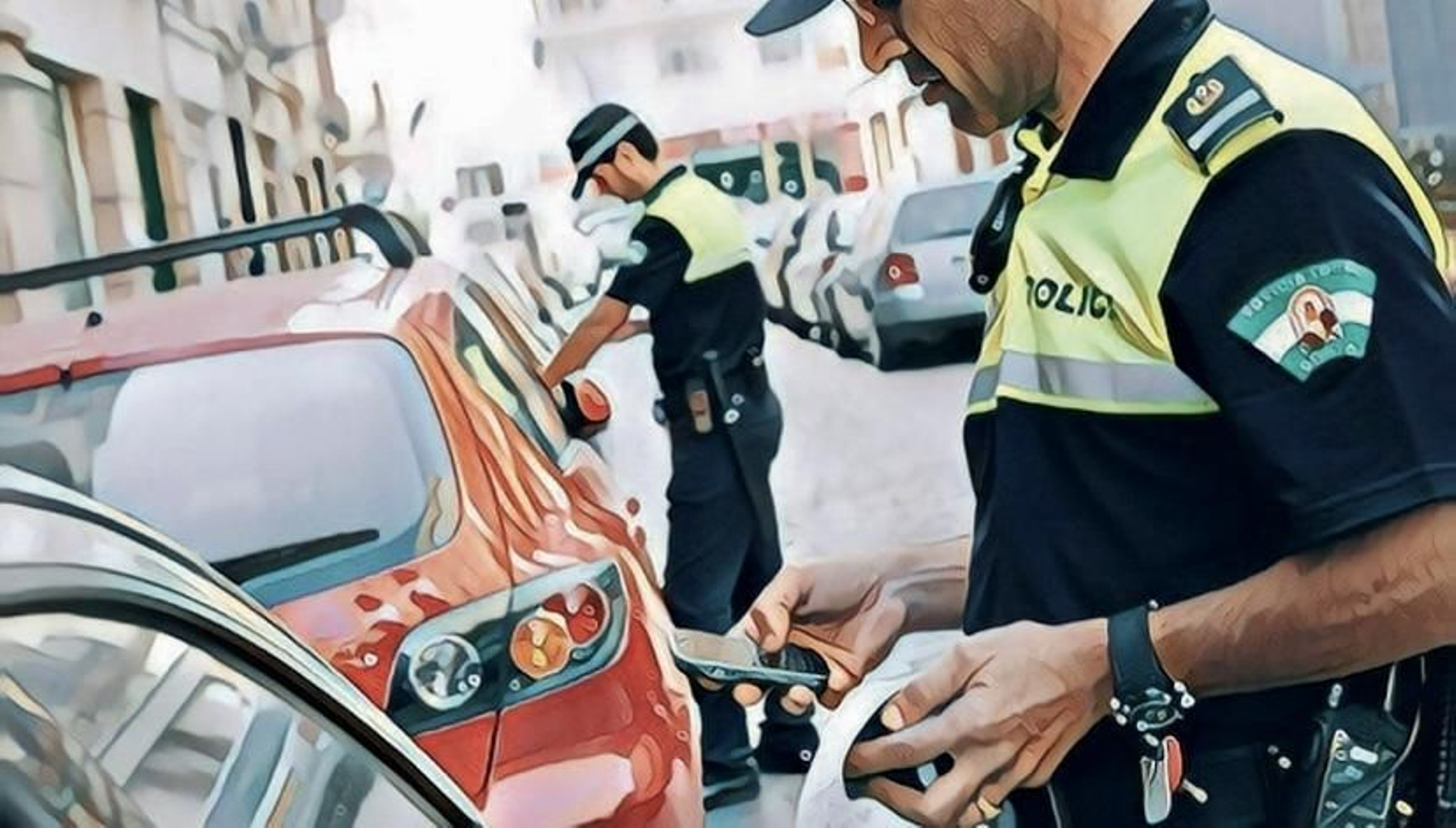 Policías locales en sus horas de servicio.