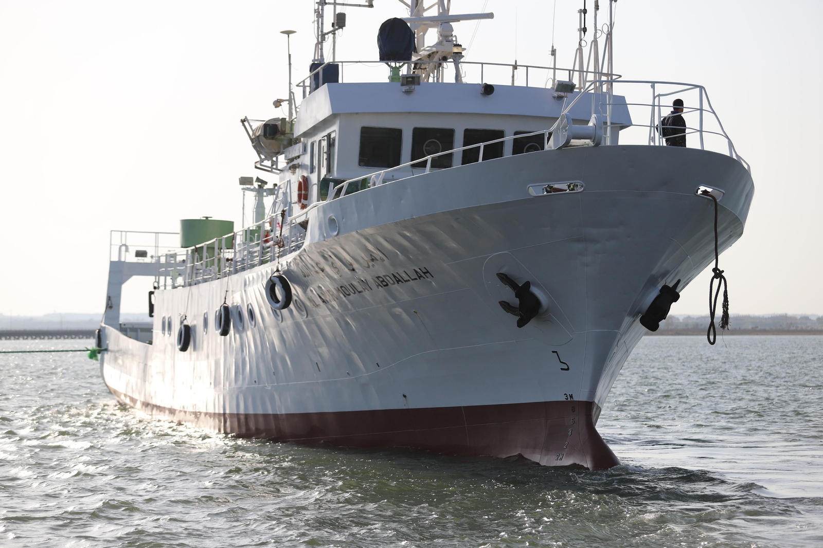 Imágenes de la botadura del barco Al Amir Moulay Abdallah en los astilleros de Huelva