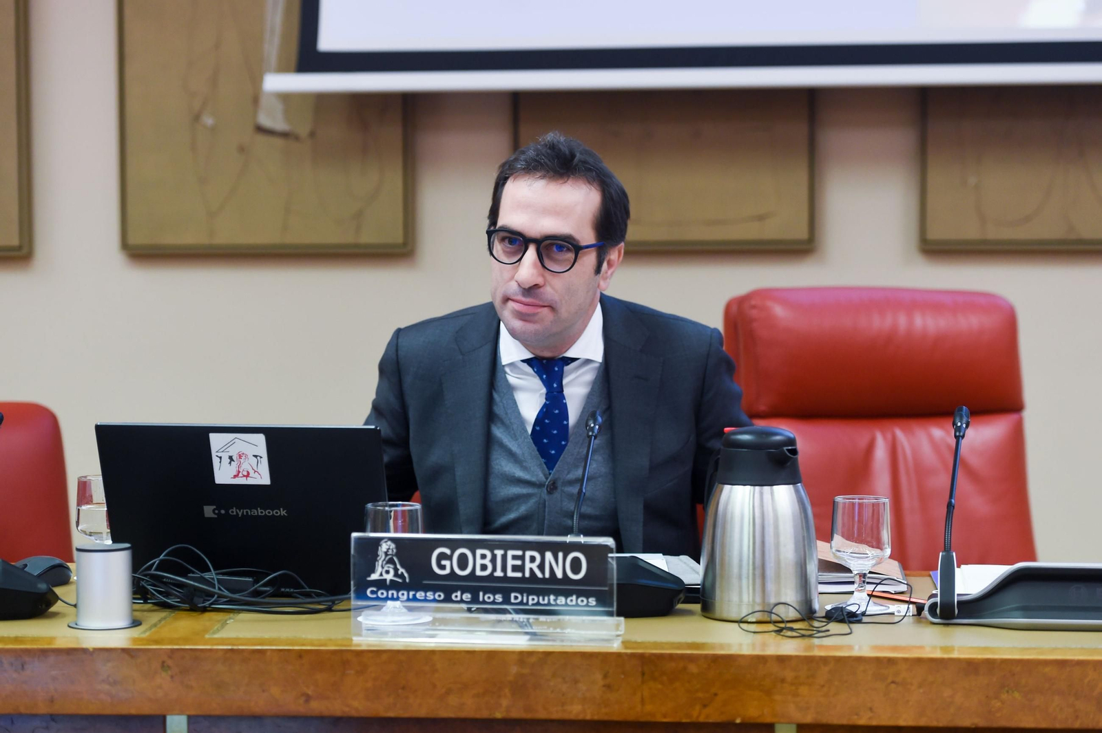 El ministro Carlos Cuerpo, durante su intervención en la comisión de Economía del Congreso de los Diputados.