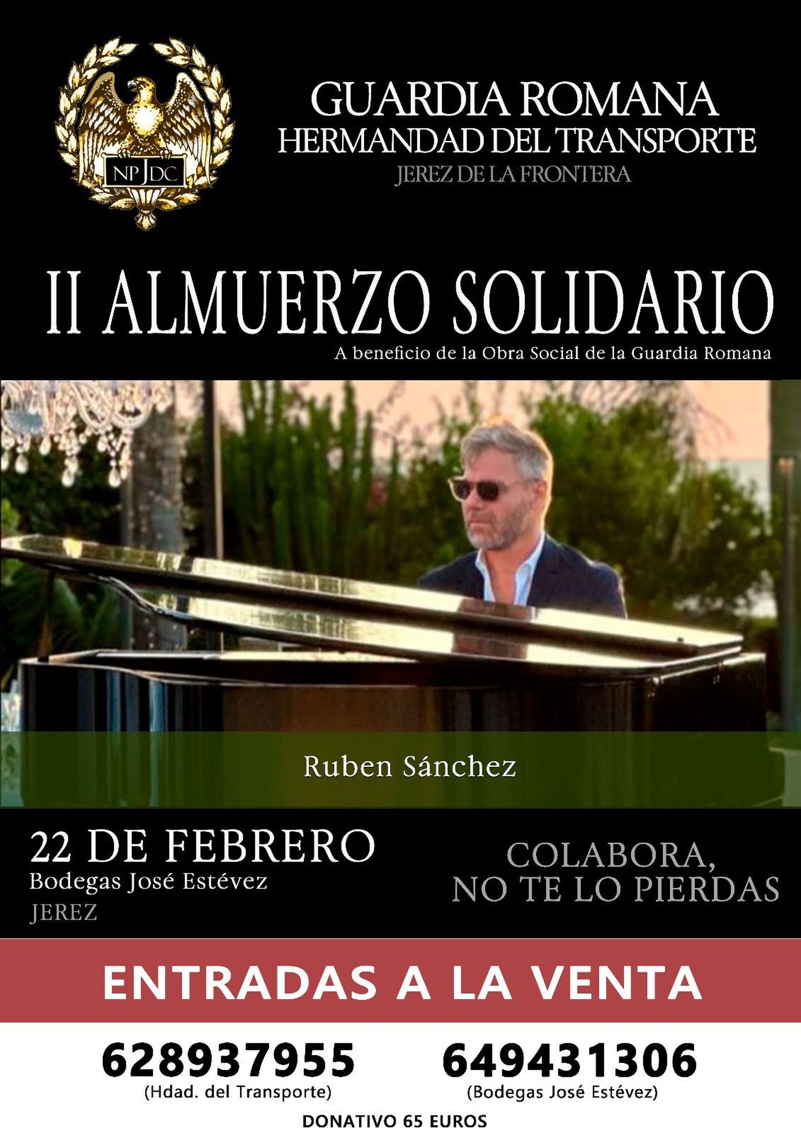 El Grilo, entre los artistas confirmados en el Almuerzo Solidario de la Guardia Romana de la Hermandad del Transporte