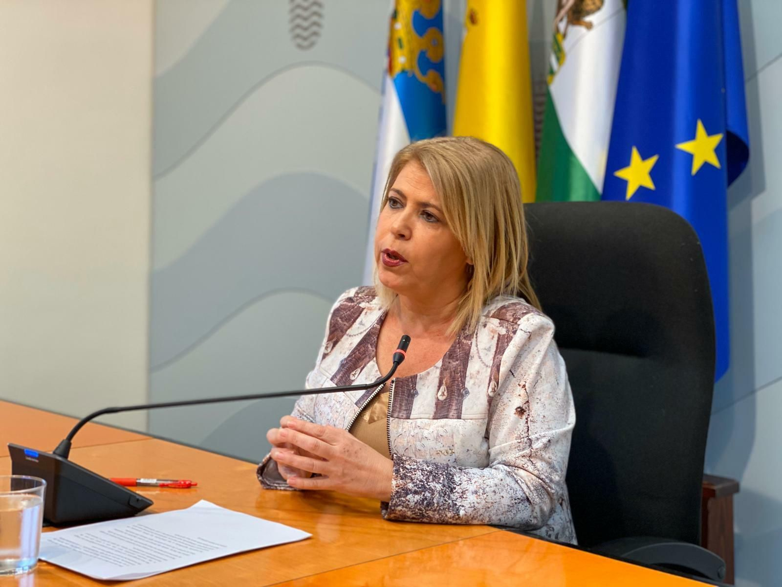 La alcaldesa, Mamen Sánchez, durante una comparecencia celebrada el pasado domingo.