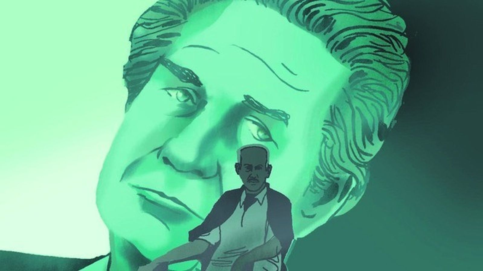 Octavio Paz con Cernuda al fondo