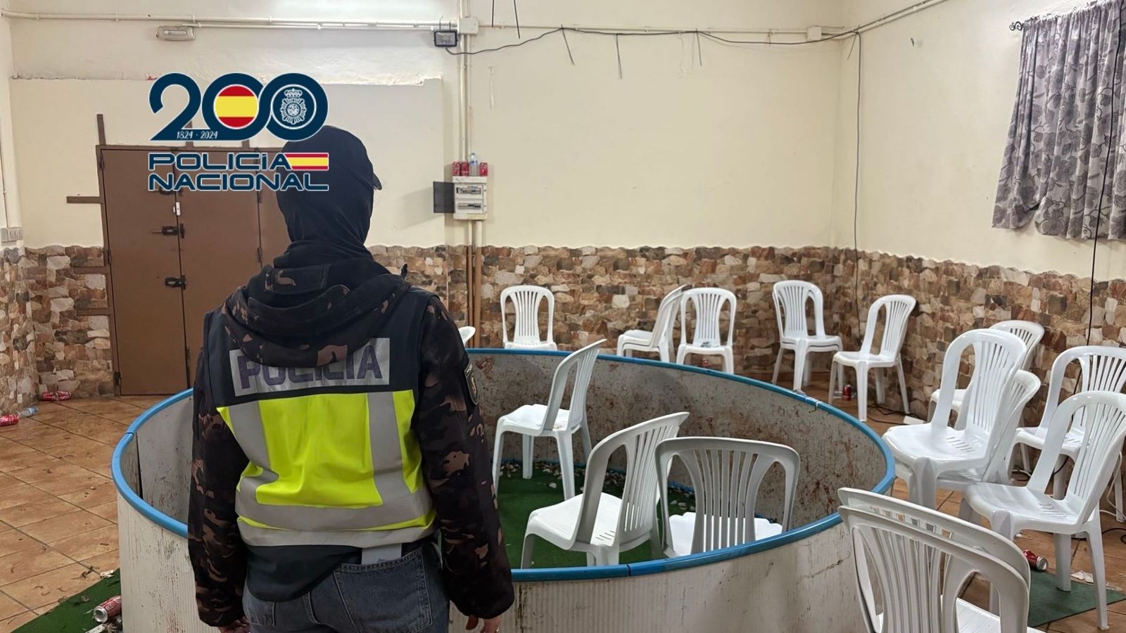 El corral donde se pretendía celebrar la pelea de gallos.