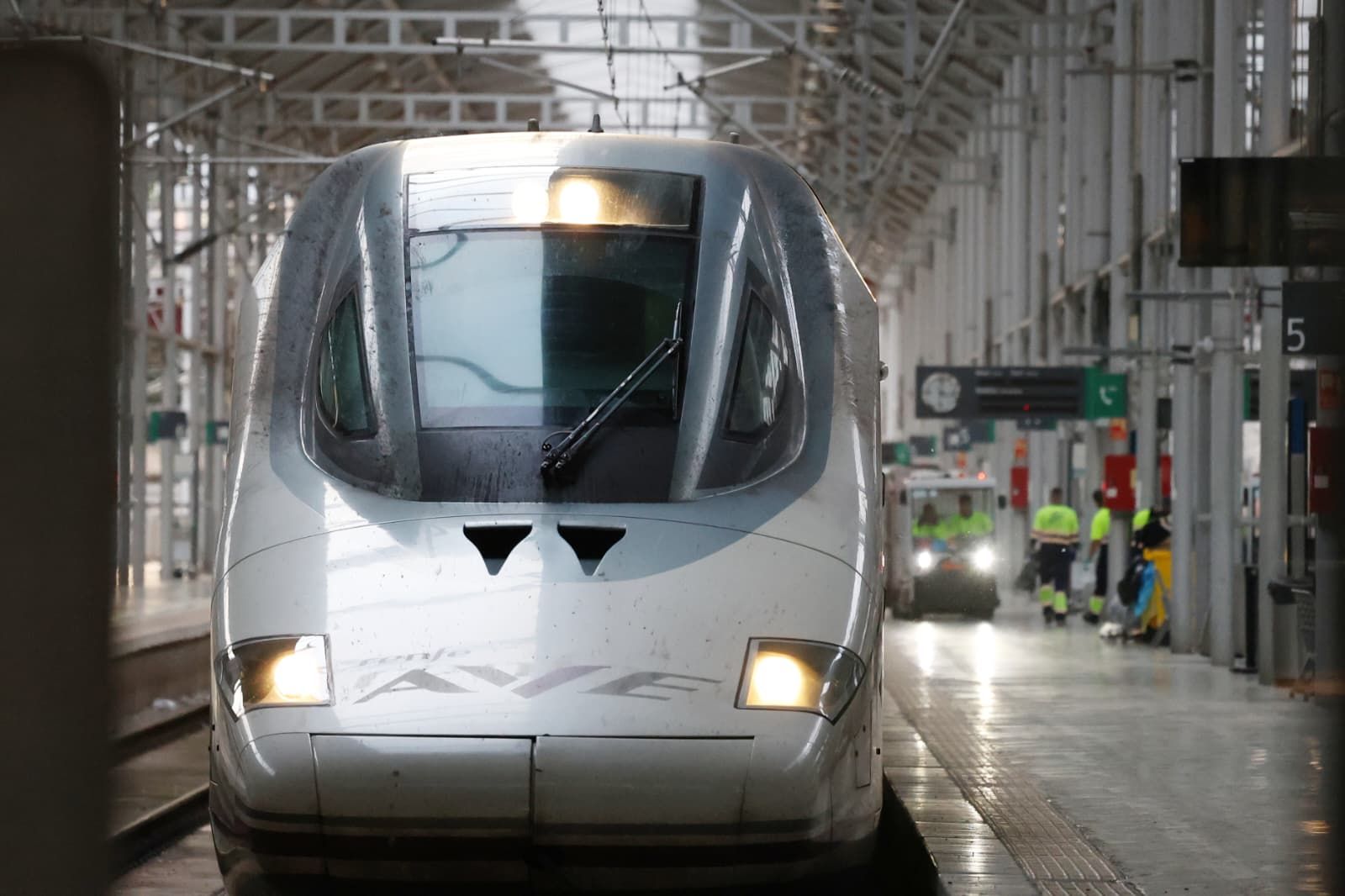 Tren de alta velocidad parado en la Estación María Zambrano de Málaga.
