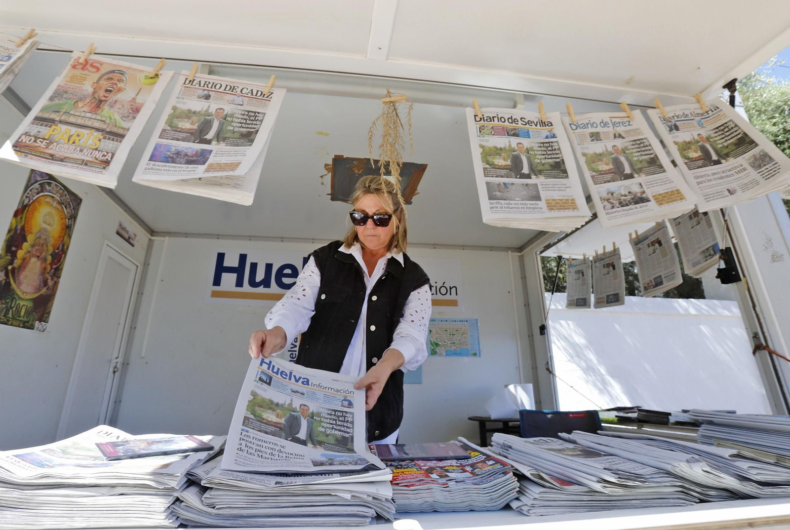 Ambiente en la aldea del Rocío en la jornada del sábado