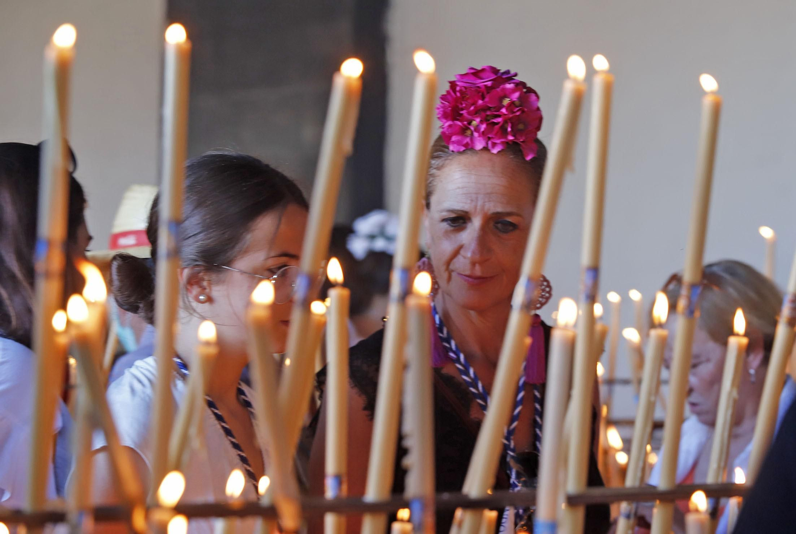 Ambiente en la aldea del Rocío en la jornada del sábado