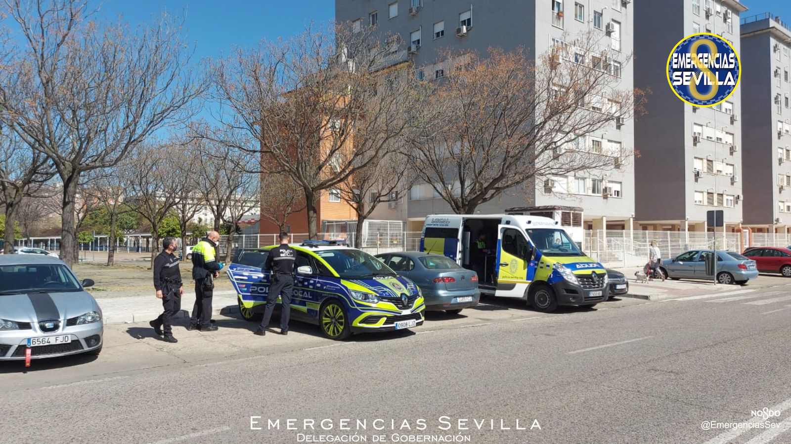 La Policía Local de Sevilla, en el lugar de los hechos.