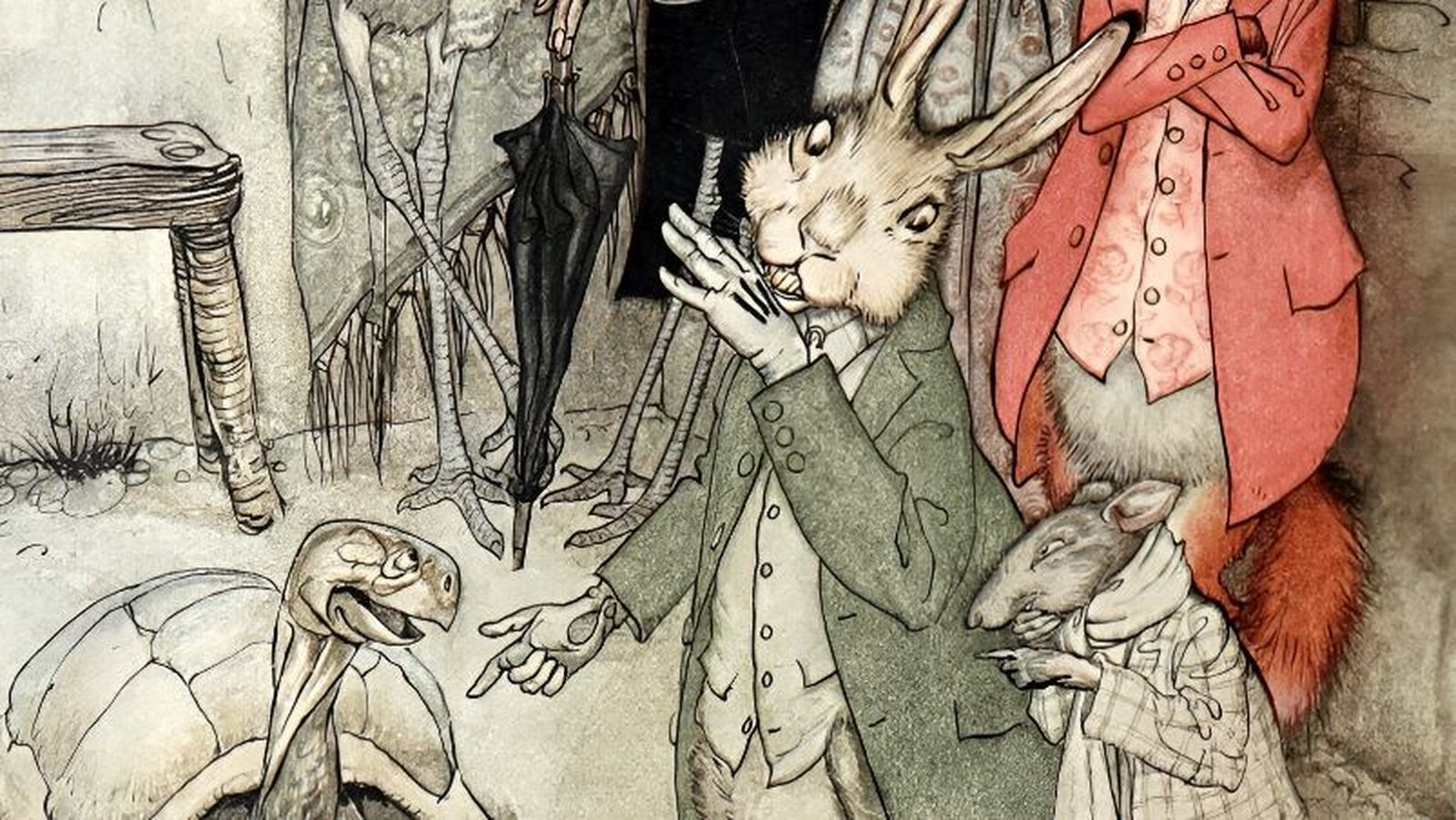 Detalle de una ilustración de Arthur Rackham para las fábulas de Esopo (1912).