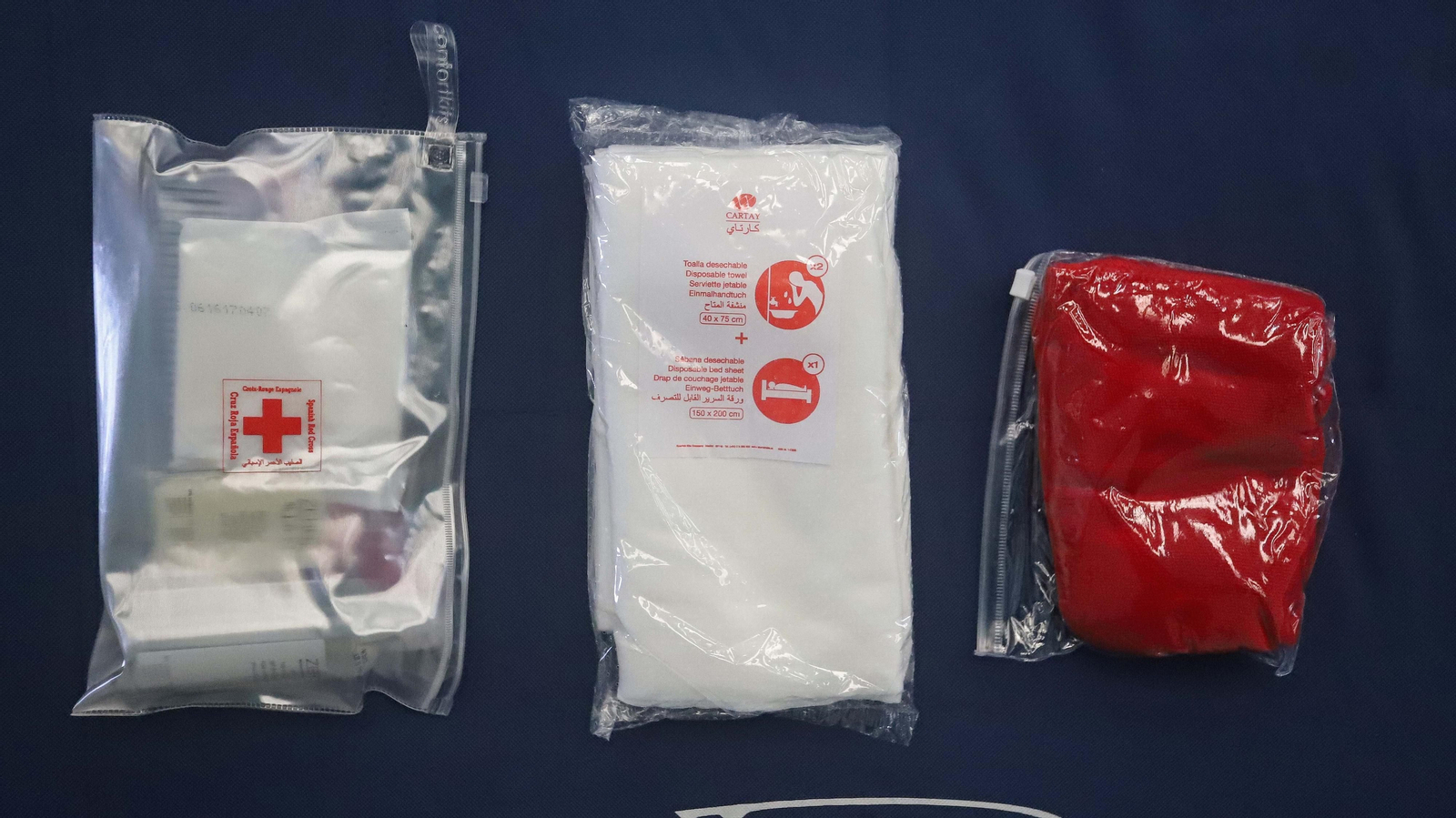 Montaje del albergue de emergencia en El Saladillo