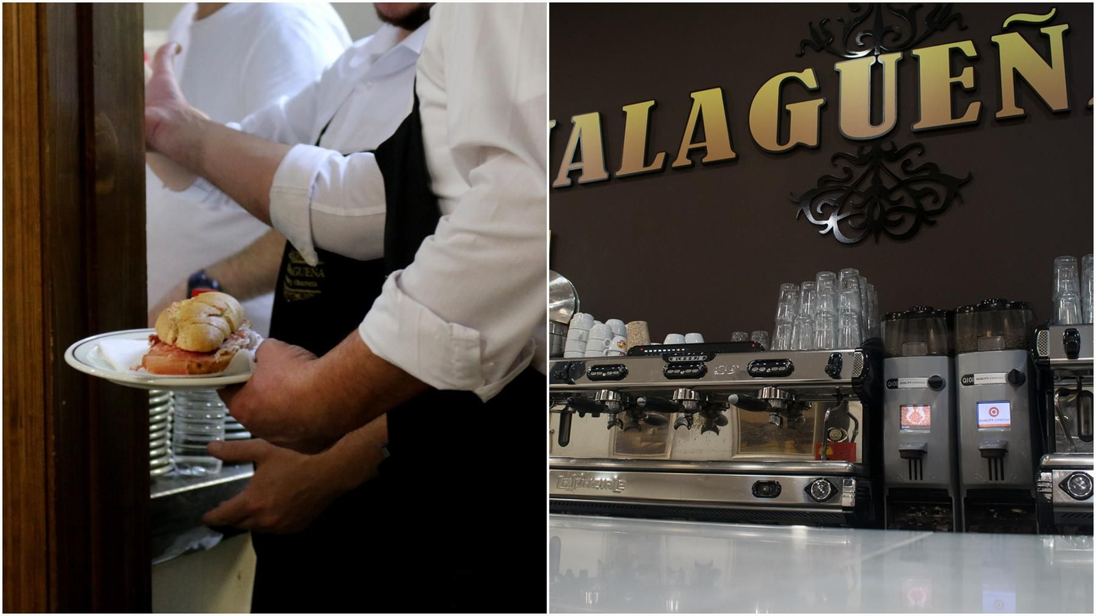 Un pitufo y un café en La Malagueña.