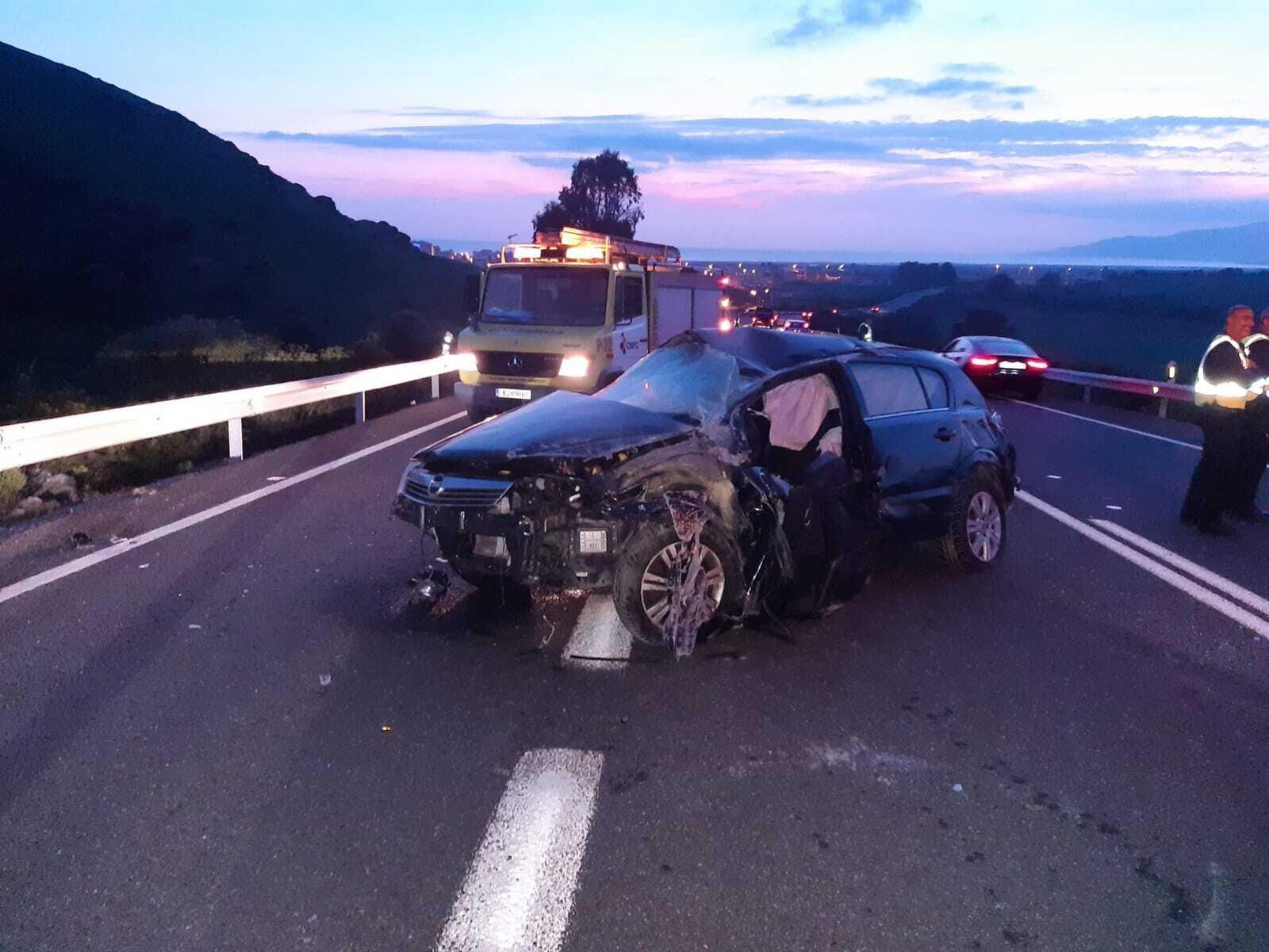 El vehículo accidentado este sábado en la N-340.