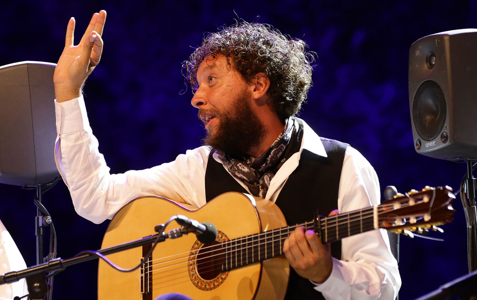 Pepe del Morao, en un momento del espectáculo 'La tierra y el cante' de la 50 Fiesta de la Bulería.