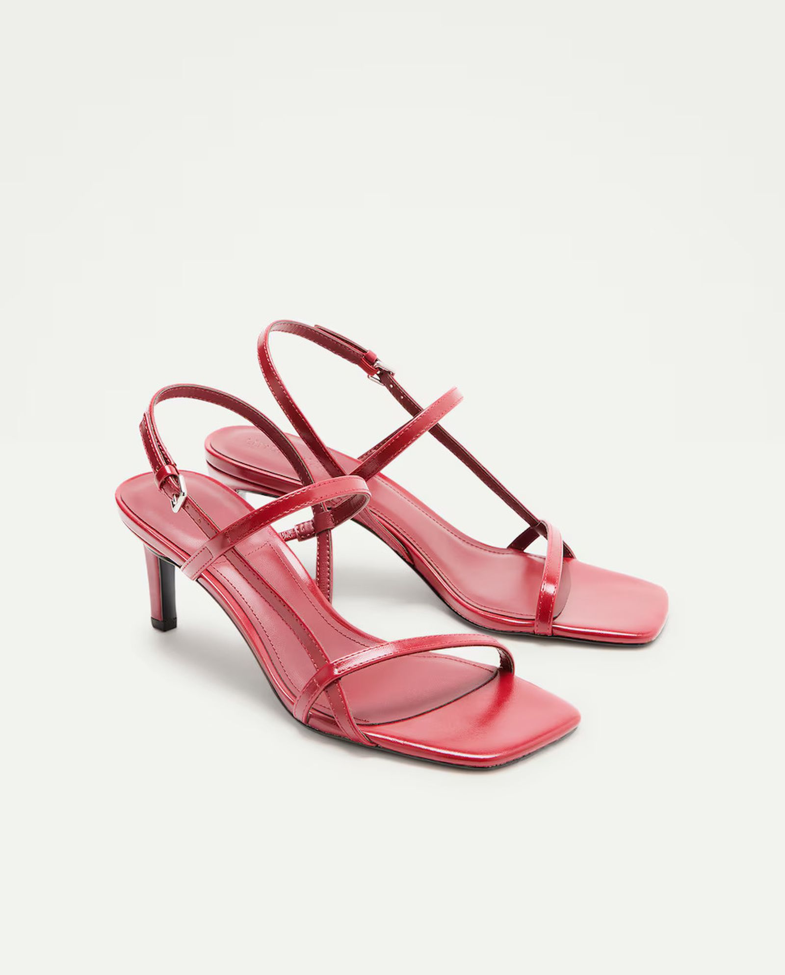 Sandalia Tintoretto de tacón con tiras finas (Rojo)