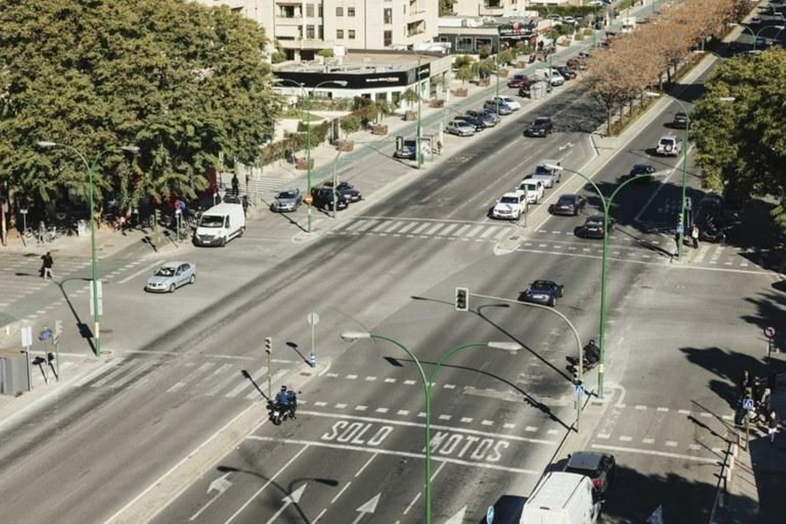 Imagen aérea de la avenida de San Francisco Javier.