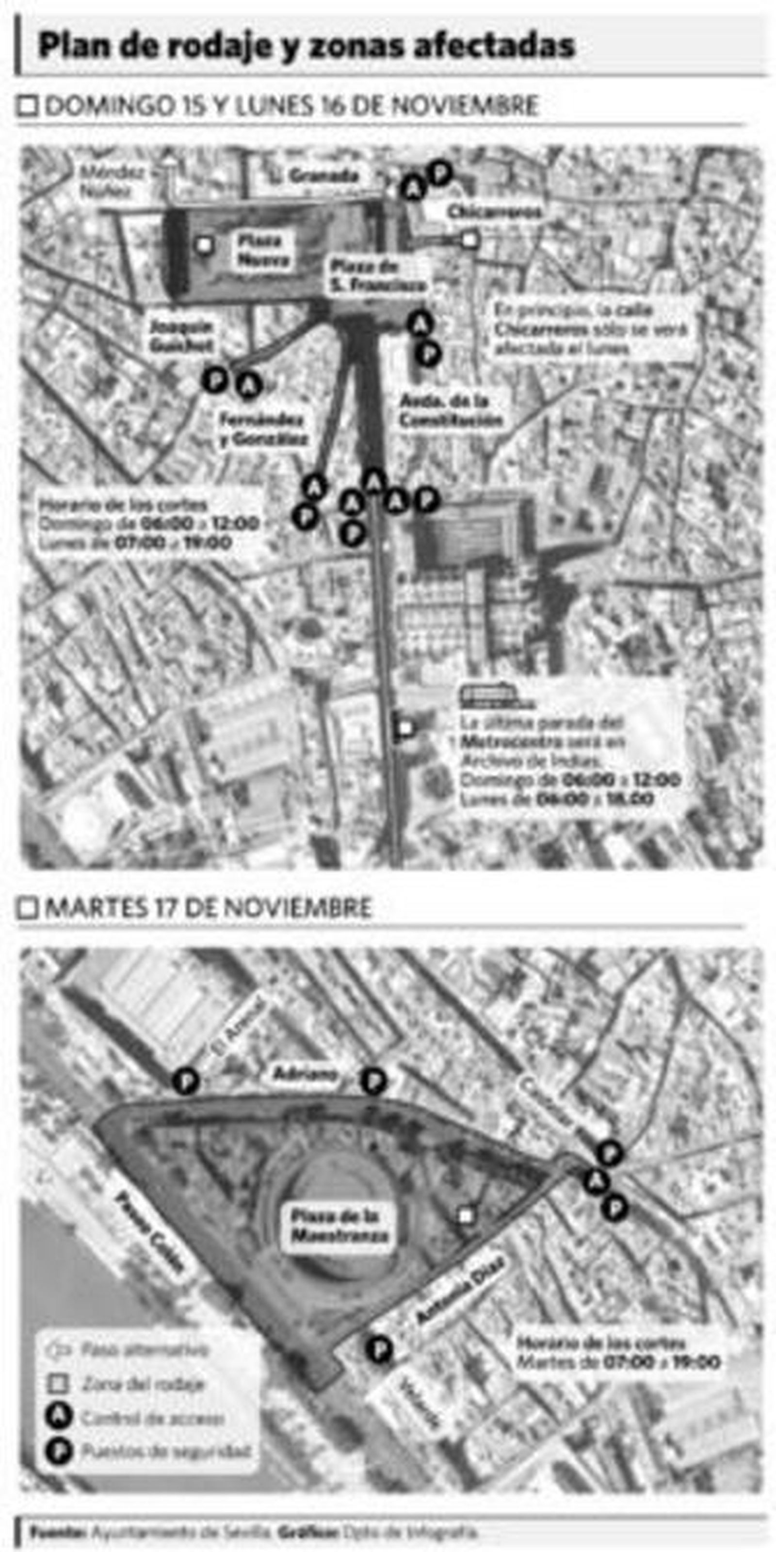 El Arquillo luce una escalera y un toro de cartón piedra.