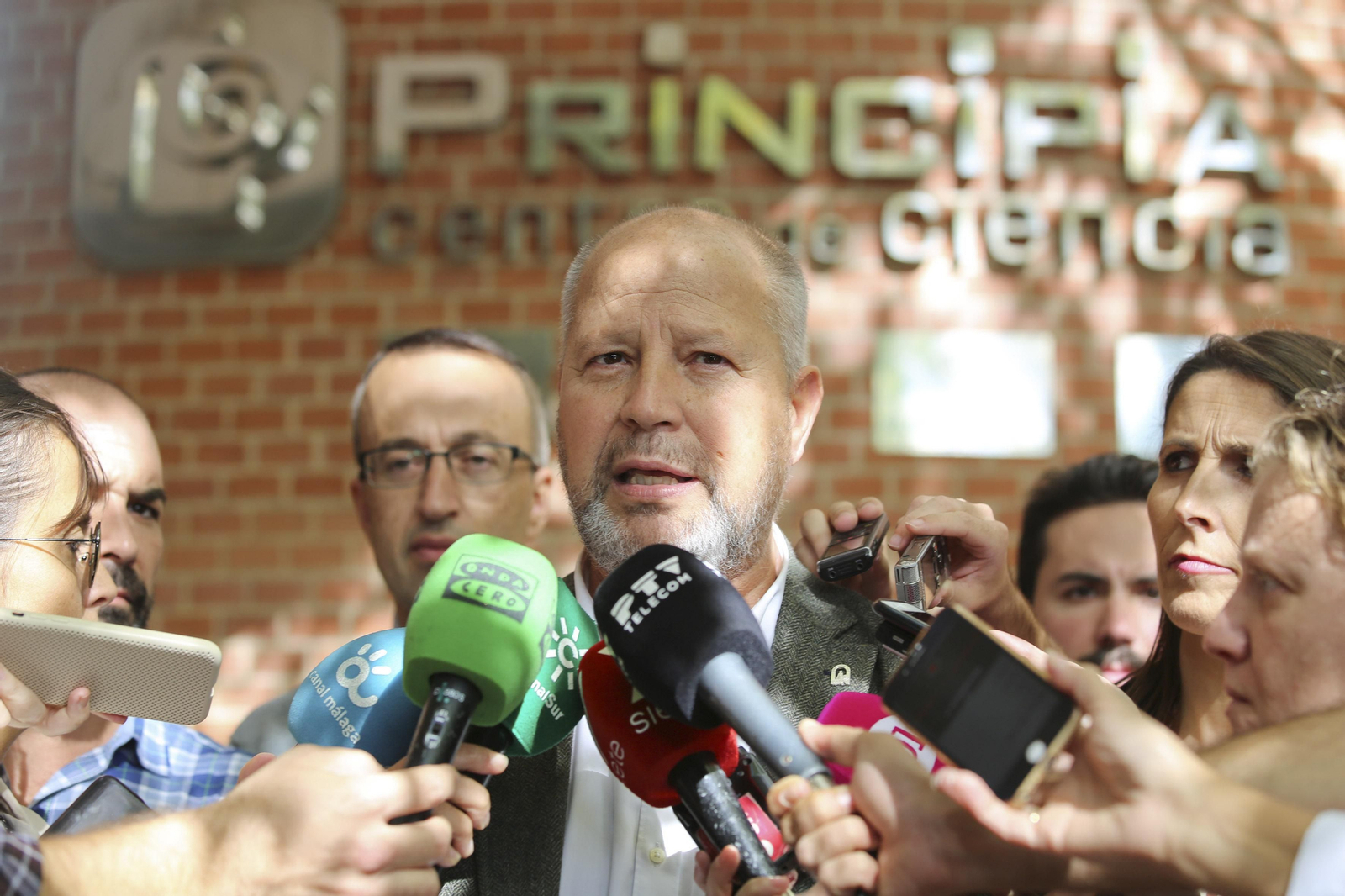 Javier Imbroda, hoy ante los medios.