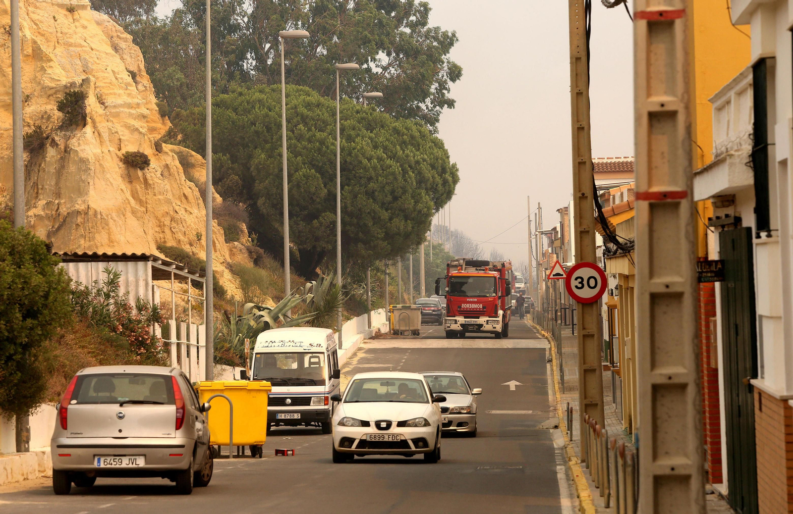 Las consecuencias del incendio en Mazagón