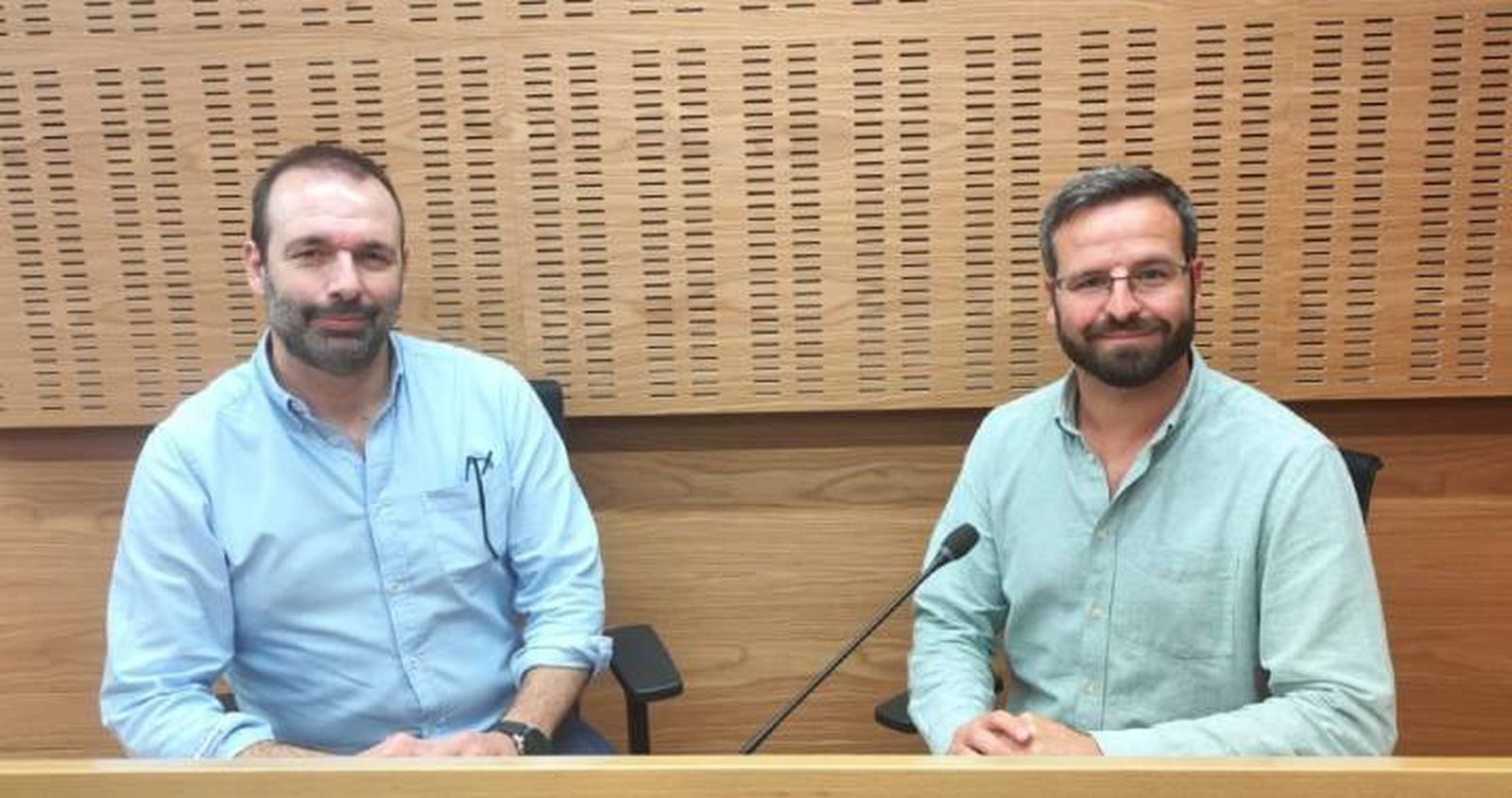 Los concejales de Unión Portuense, durante el pleno de este jueves.