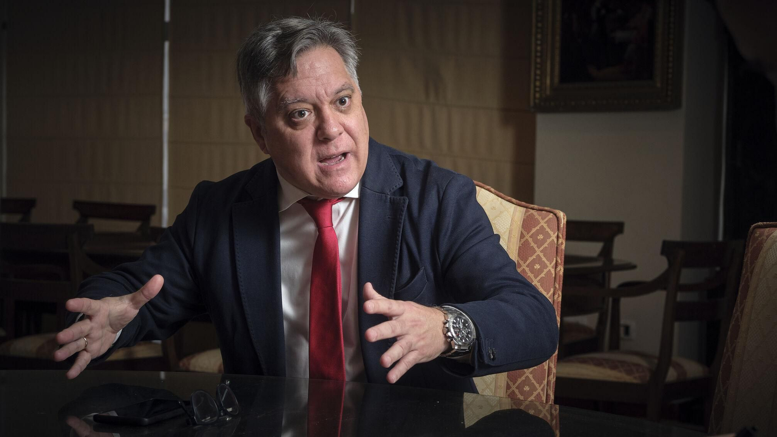 Óscar Torres, portavoz municipal del PSOE en Cádiz, durante una entrevista en este periódico.