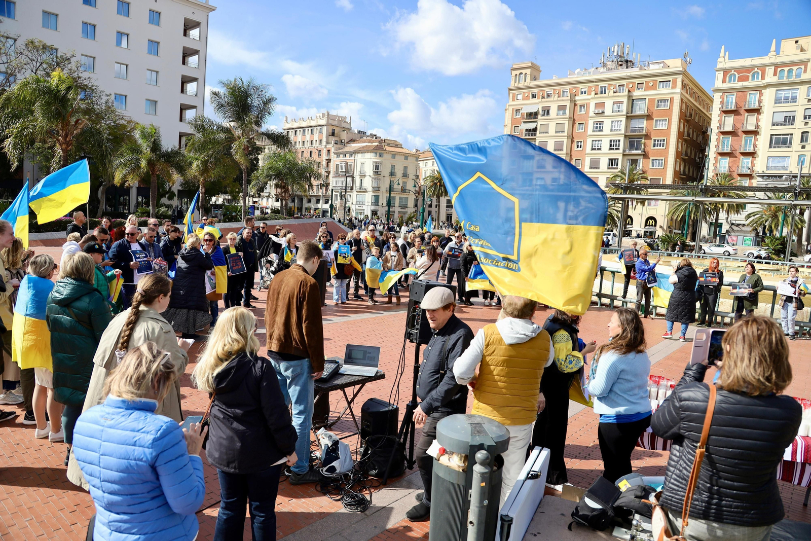 Concentración en Málaga por el segundo aniversario de la invasión de Ucrania