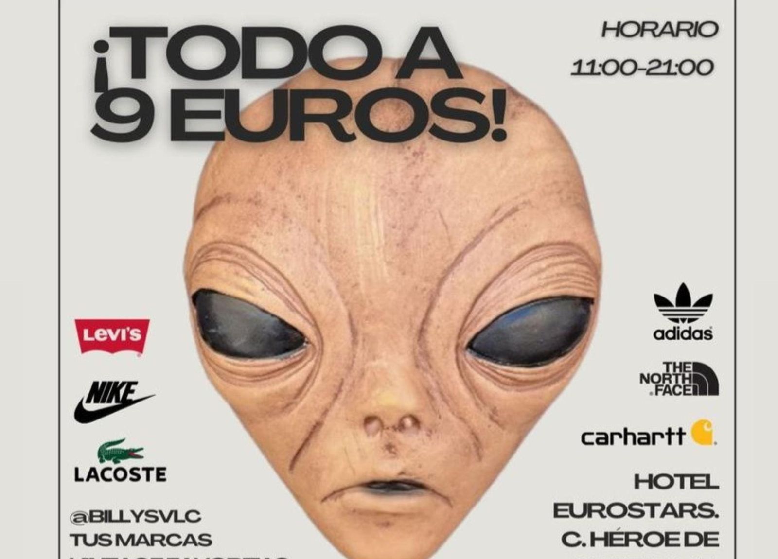 Cartel de Billy's en Málaga.