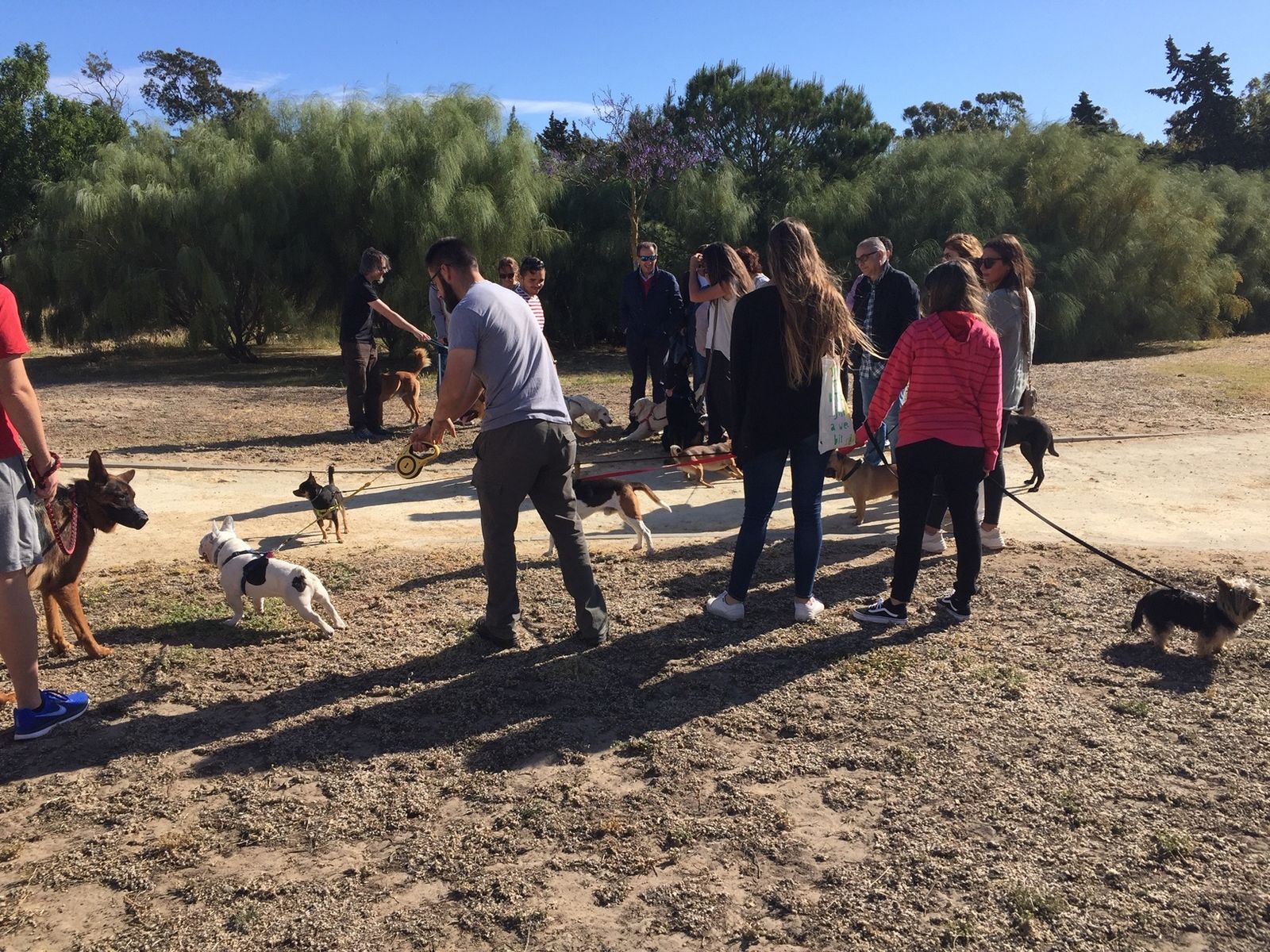Vecinos, junto a sus perros, acudieron al encuentro con la candidatura socialista interesados por el proyecto.