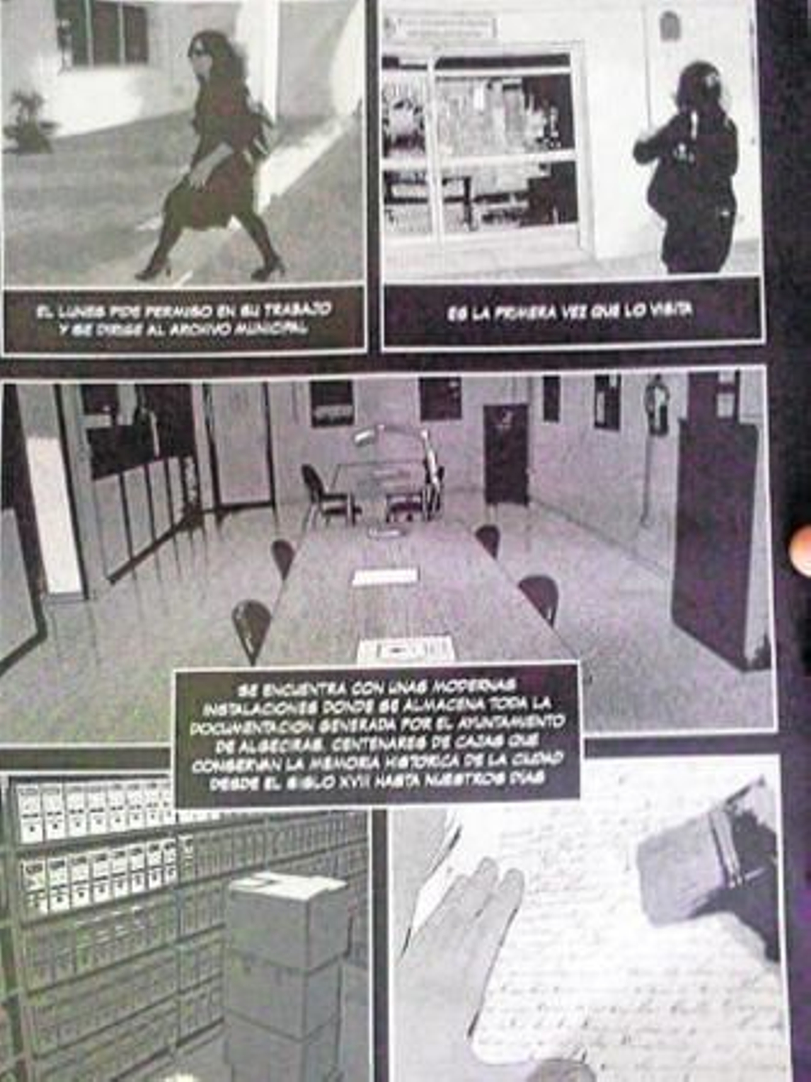 Algunas de las viñetas de 'Curren 113', el cómic de divulgación del archivo de Algeciras.