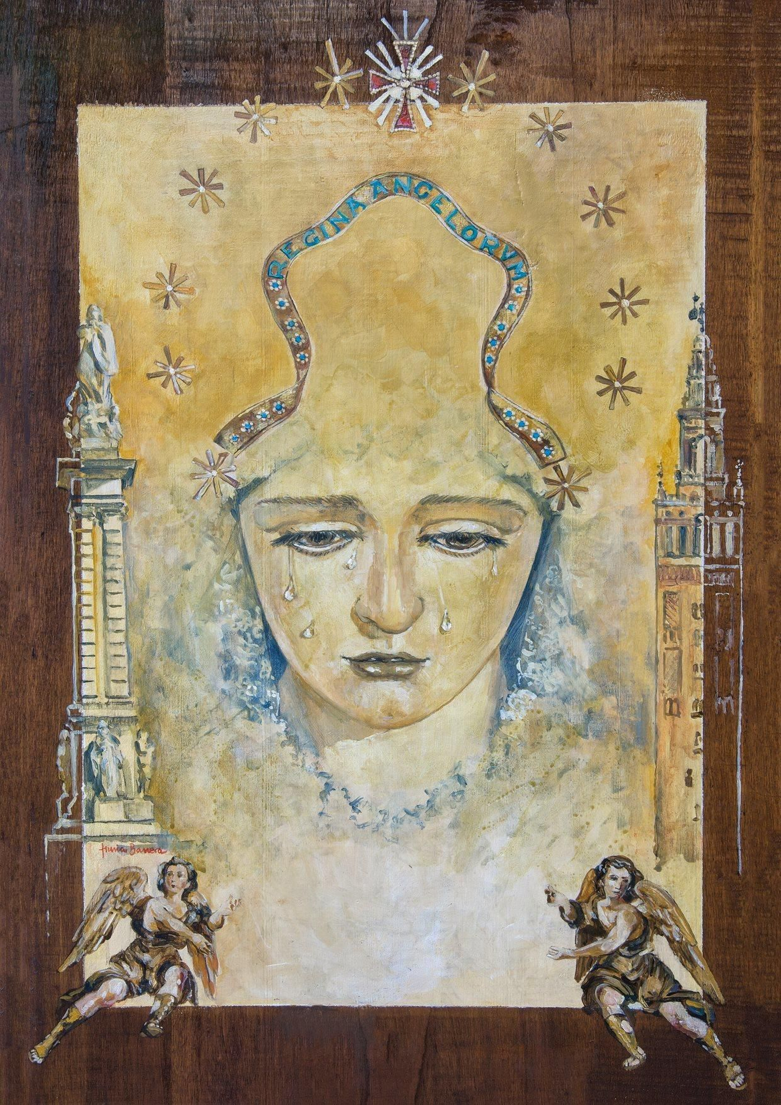 Papeleta de sitio de los Negritos pintada por Nuria Barrera.