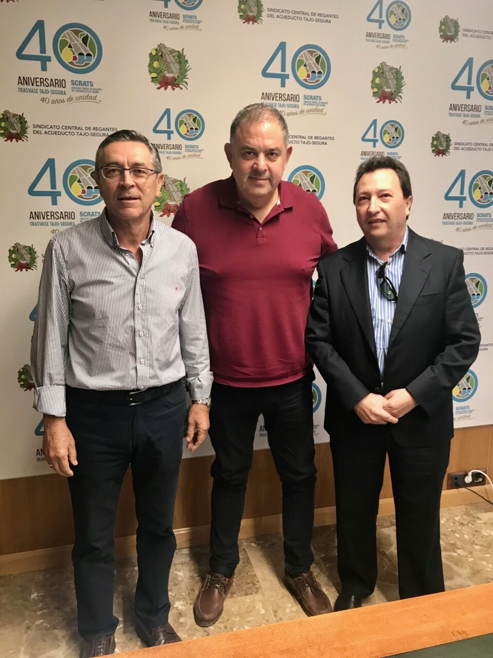 Fernando Rubio, Lucas Jiménez y José Antonio Fernández en la sede del SCRATS