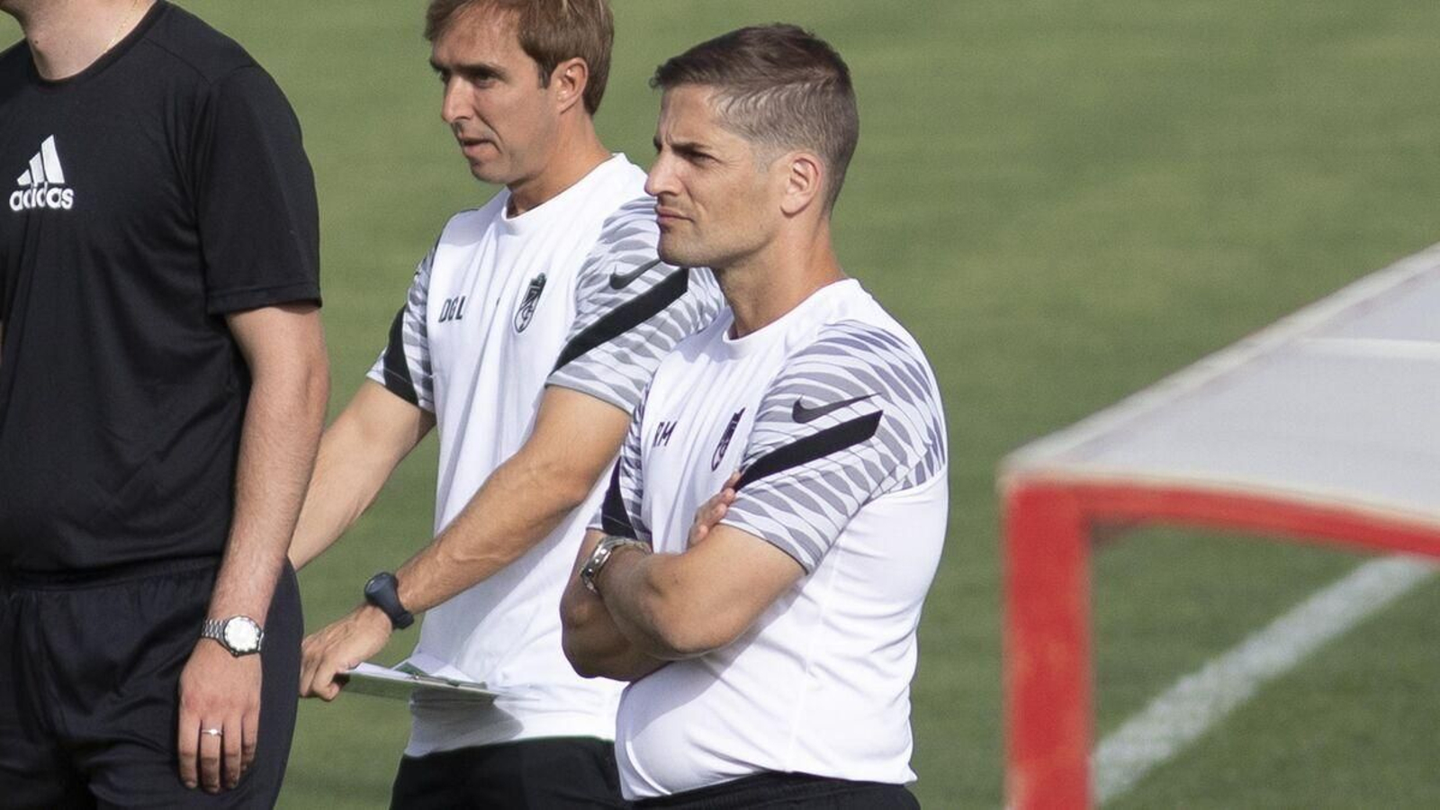 Robert Moreno, en un entrenamiento del equipo