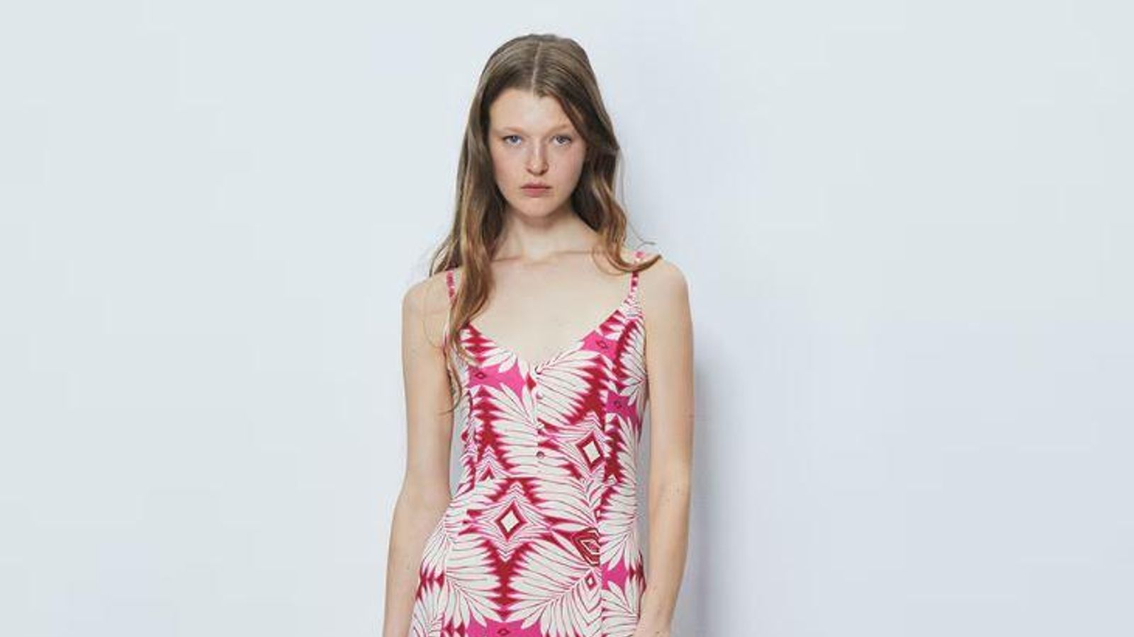 Vestido tirantes rosa y rojo Vestido tirantes rosa y rojo