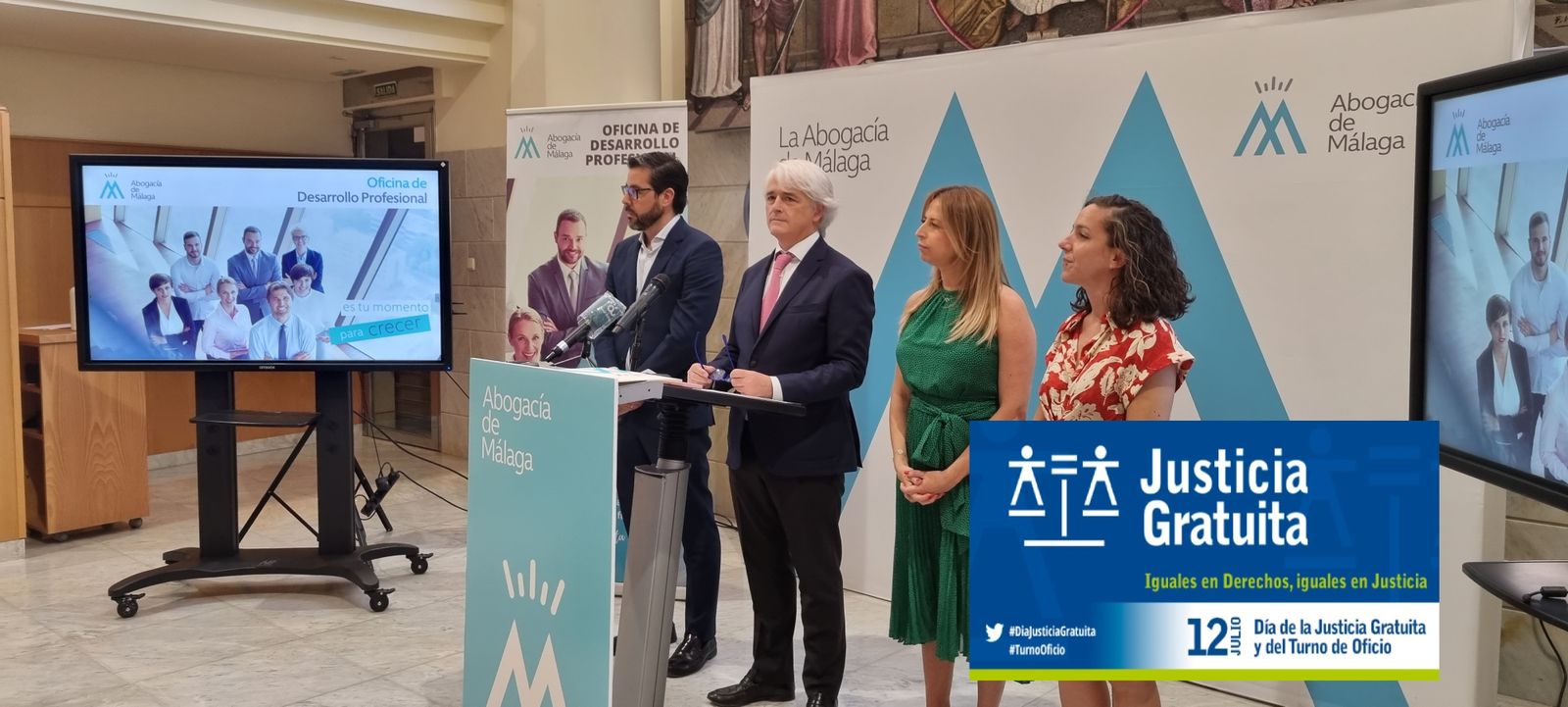 Con motivo de 12 de julio, Día de la Justicia Gratuita, la Abogacía de Málaga desarrolla diferentes actividades para dar a conocer la figura de los abogados del turno de oficio