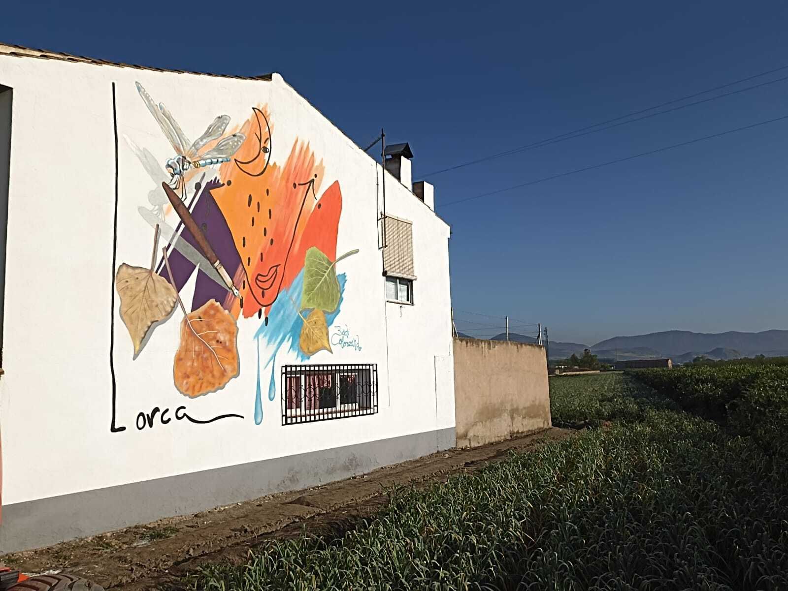 El graffiti de Badi Coloreando, que está inspirado en los dibujos de Lorca.